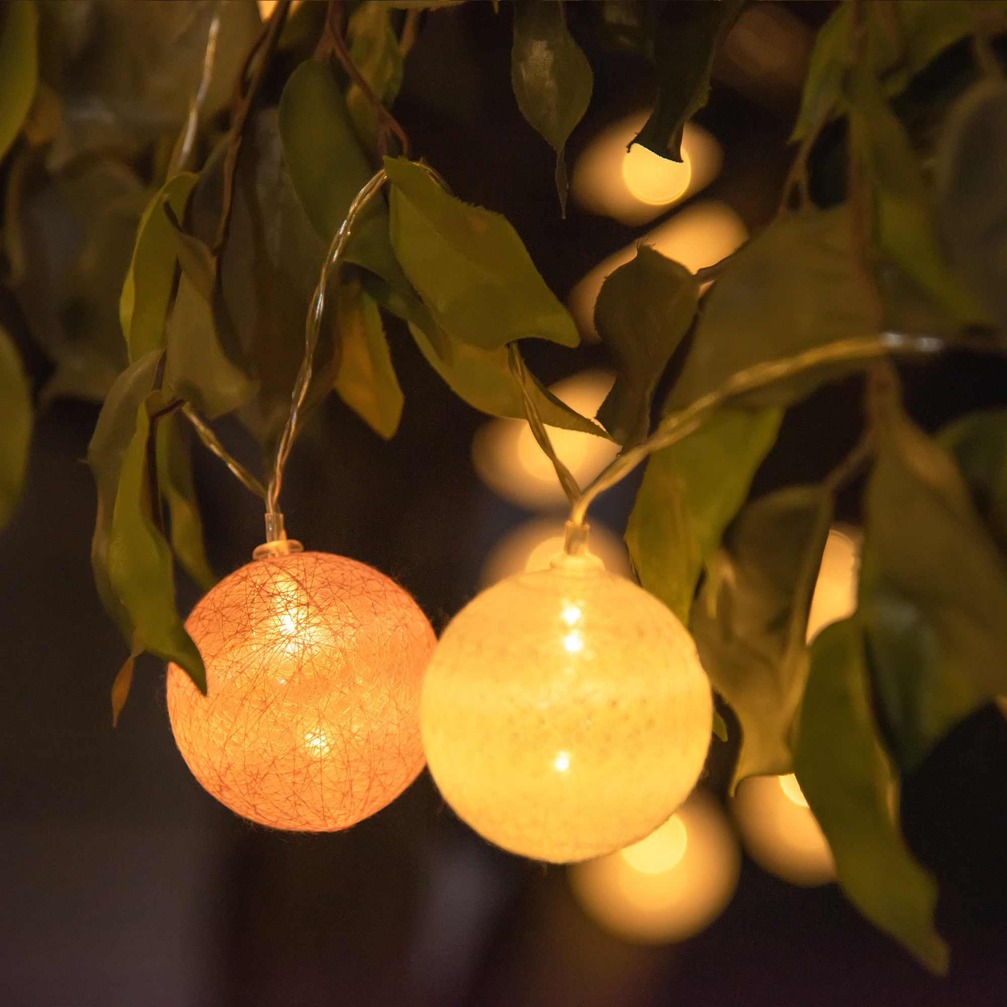 Outsunny 4-Pack Garden String Lights, Total 70ft 80 LED Globe Lights, Hanging Festoon Lights for Outdoor/Indoor, Party, Festival Docor