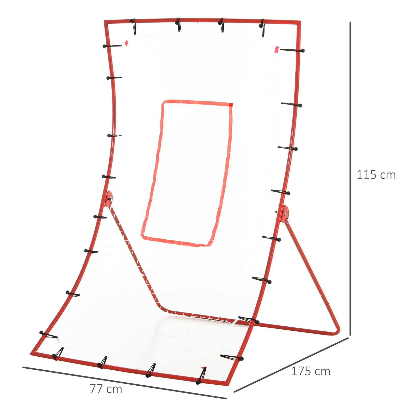 HOMCOM Steel Frame Adjustable 5-Angle Rebounder Goal Red/White