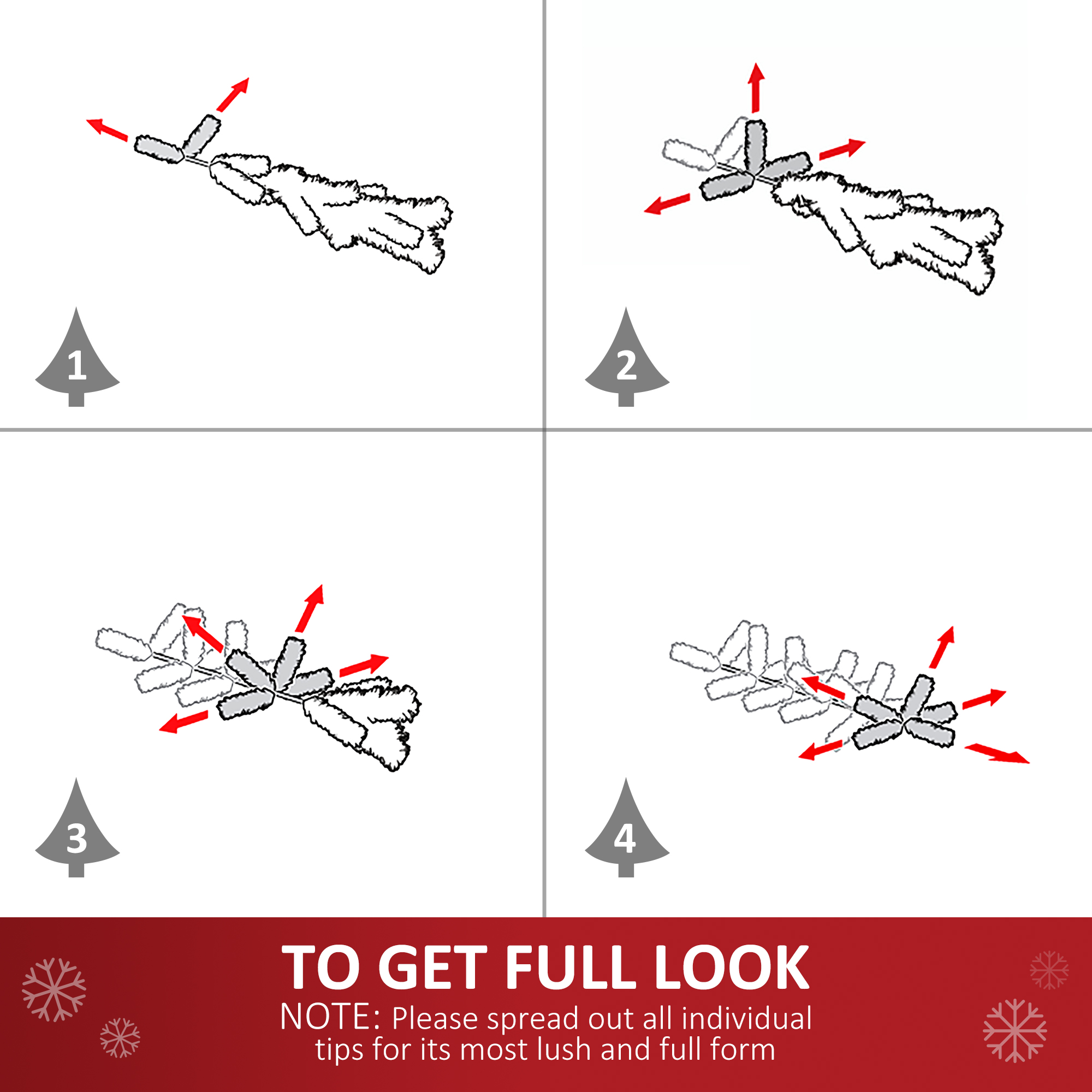 HOMCOM Christmas Wreath Decoration, 50 LED Lights