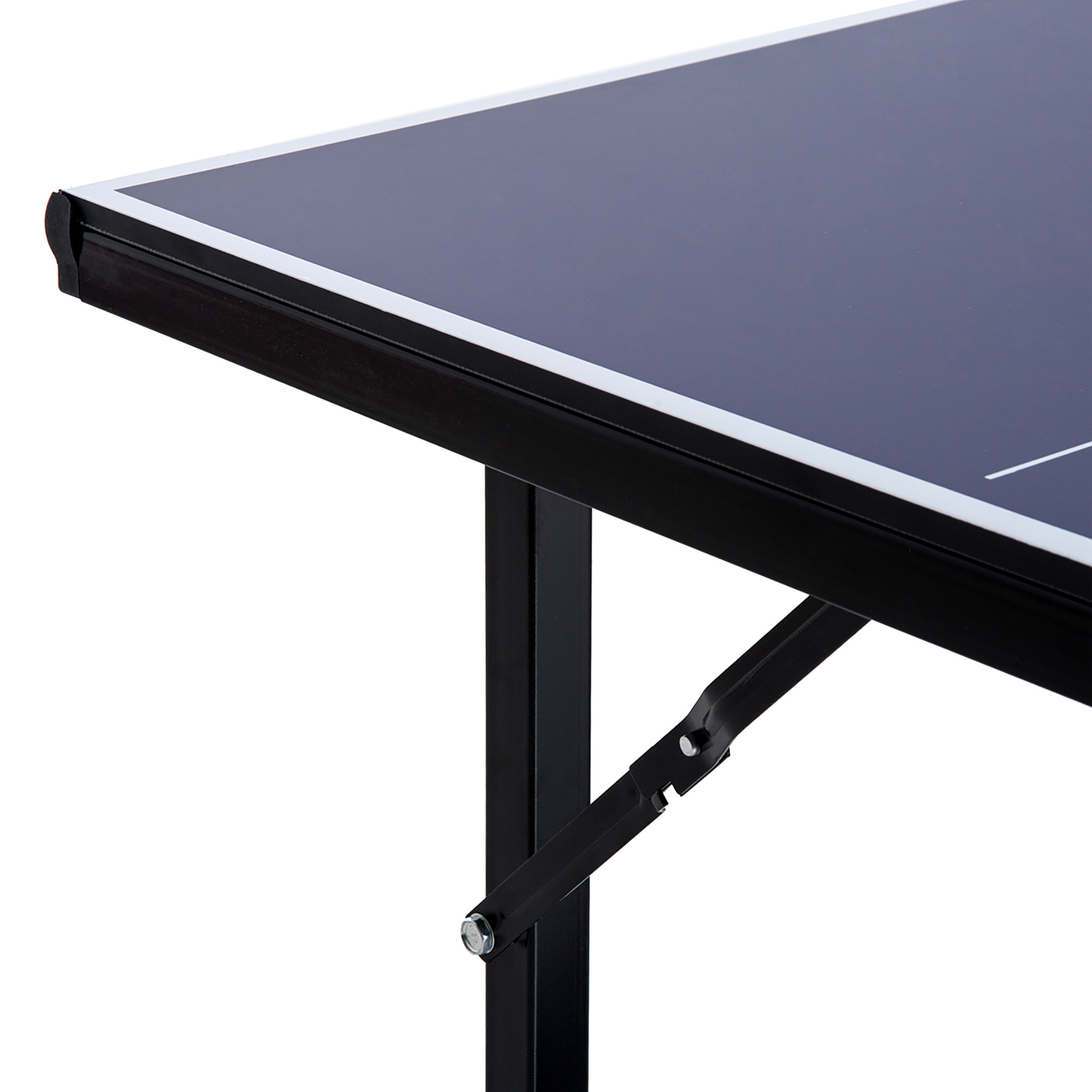 HOMCOM Folding Mini Table Tennis/Ping Pong Table Set-Black/Blue 
