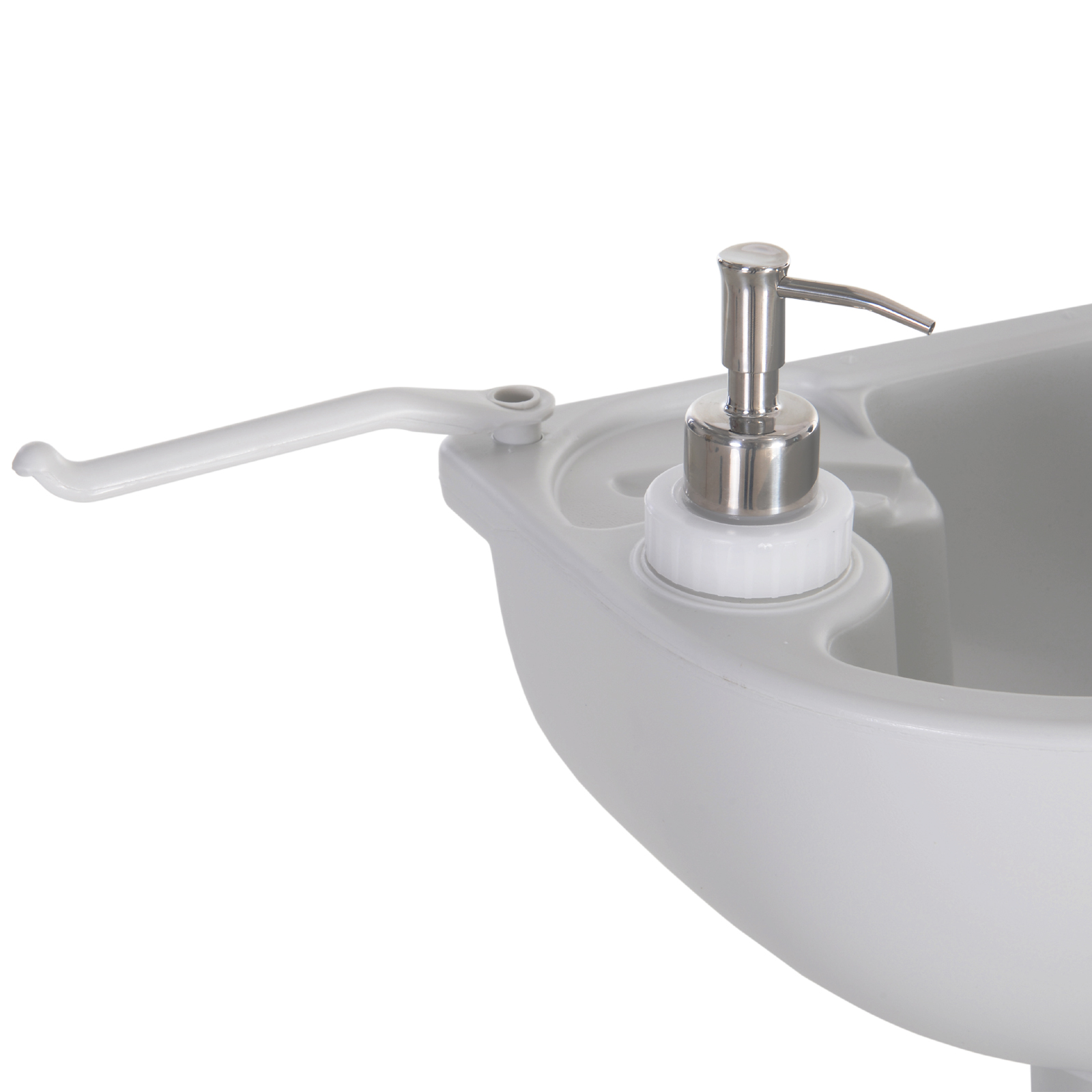 Outsunny Portable Outdoor Sink with Soap Dispenser, Towel Holder, HDPE Construction, White