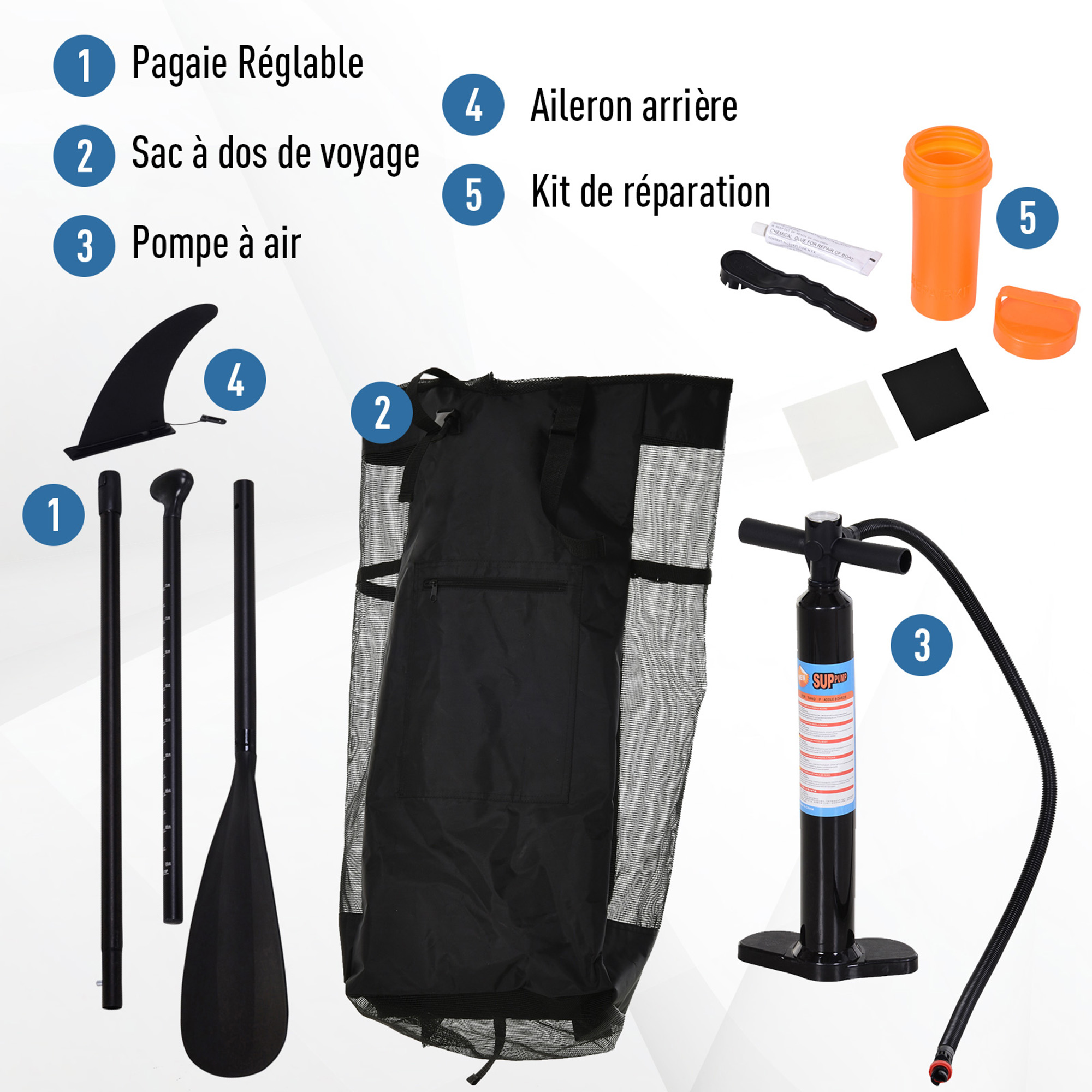 Planche SUP Gonflable SUDOO 300x76x15 Cm – Ultra Stable, Légère (11,5 Kg) Avec Pagaie, Pompe, Sac à Dos, Laisse Et Ailerons – Charge 350 Lbs