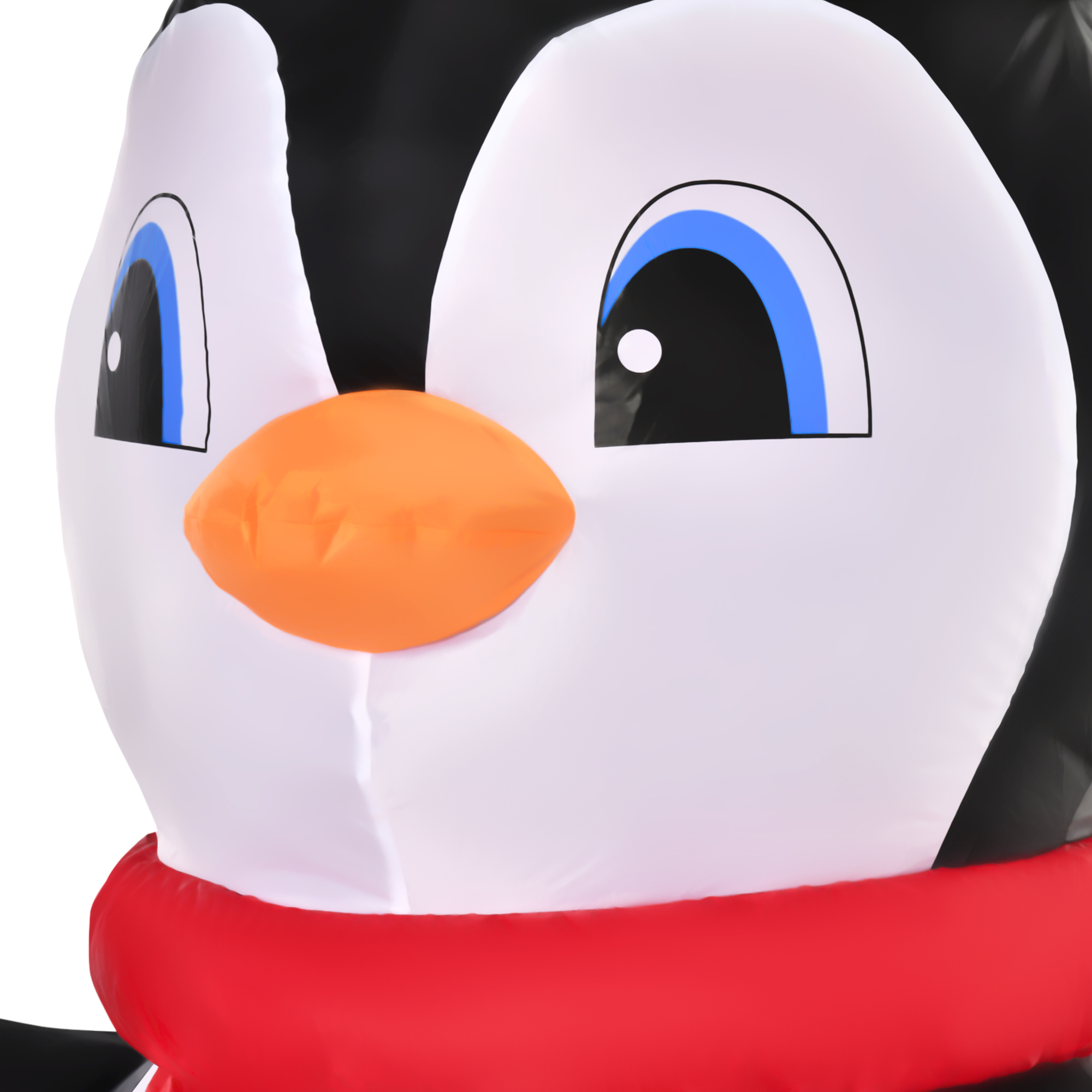 HOMCOM 2.5m Inflatable Christmas Penguin Holding Candy Cane Blow Up Outdoor Decoration with LED Lights for Holiday