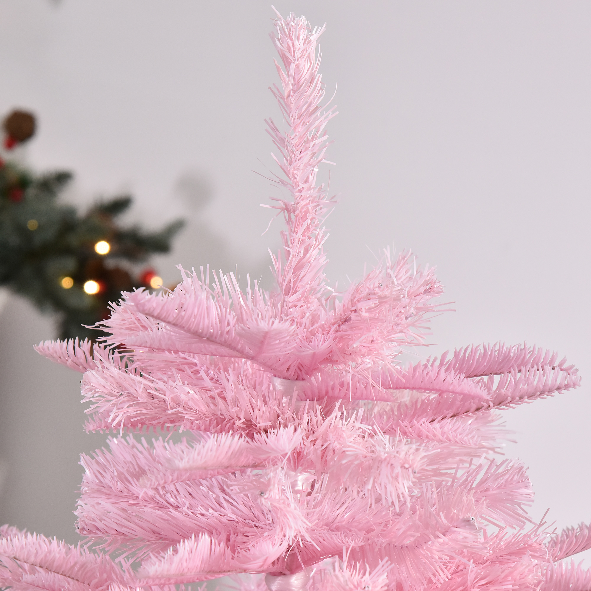 HOMCOM 4FT Pop-up Artificial Christmas Tree Holiday Xmas Holiday Tree Decoration with Automatic Open for Home Party, Pink