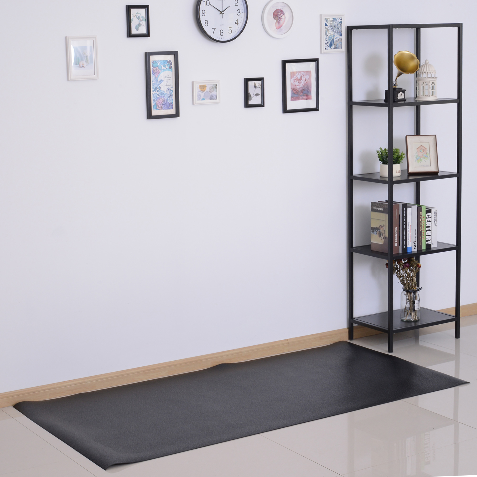 HOMCOM Equipment Mat for Gym Fitness, Thick Non-Slip Floor Protector for Treadmill, Exercise Bike 