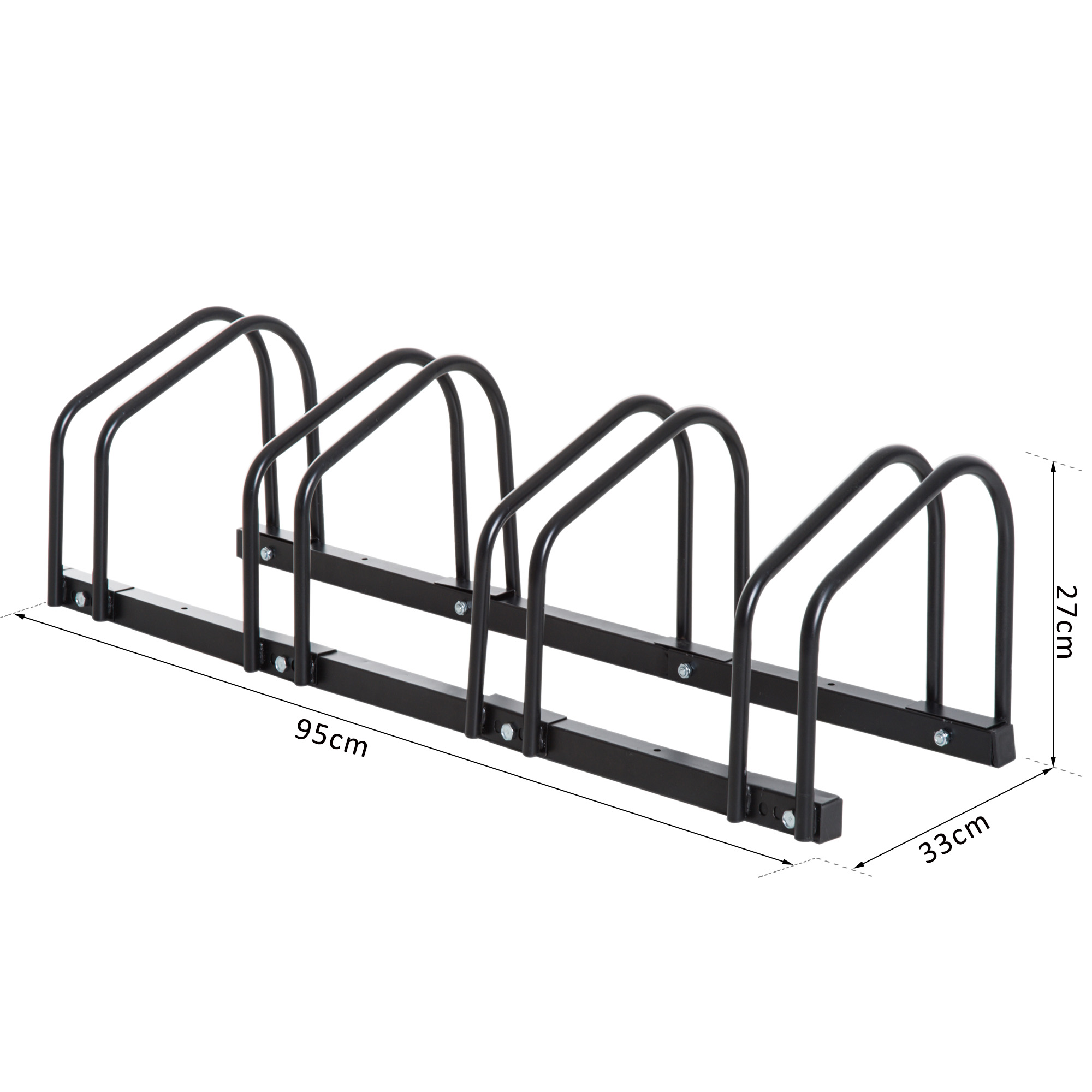 HOMCOM Bike Parking Rack, 95Lx33Wx27H cm, Steel-Black