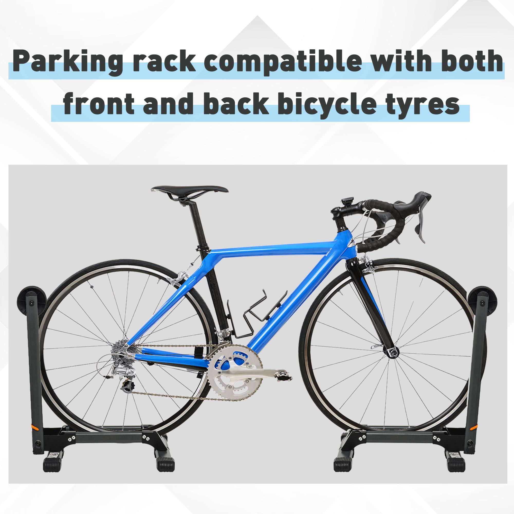 HOMCOM Foldable Bike Storage Stand Parking Rack Fit Max. 5.5cm Wide Wheel Metal Nylon Black