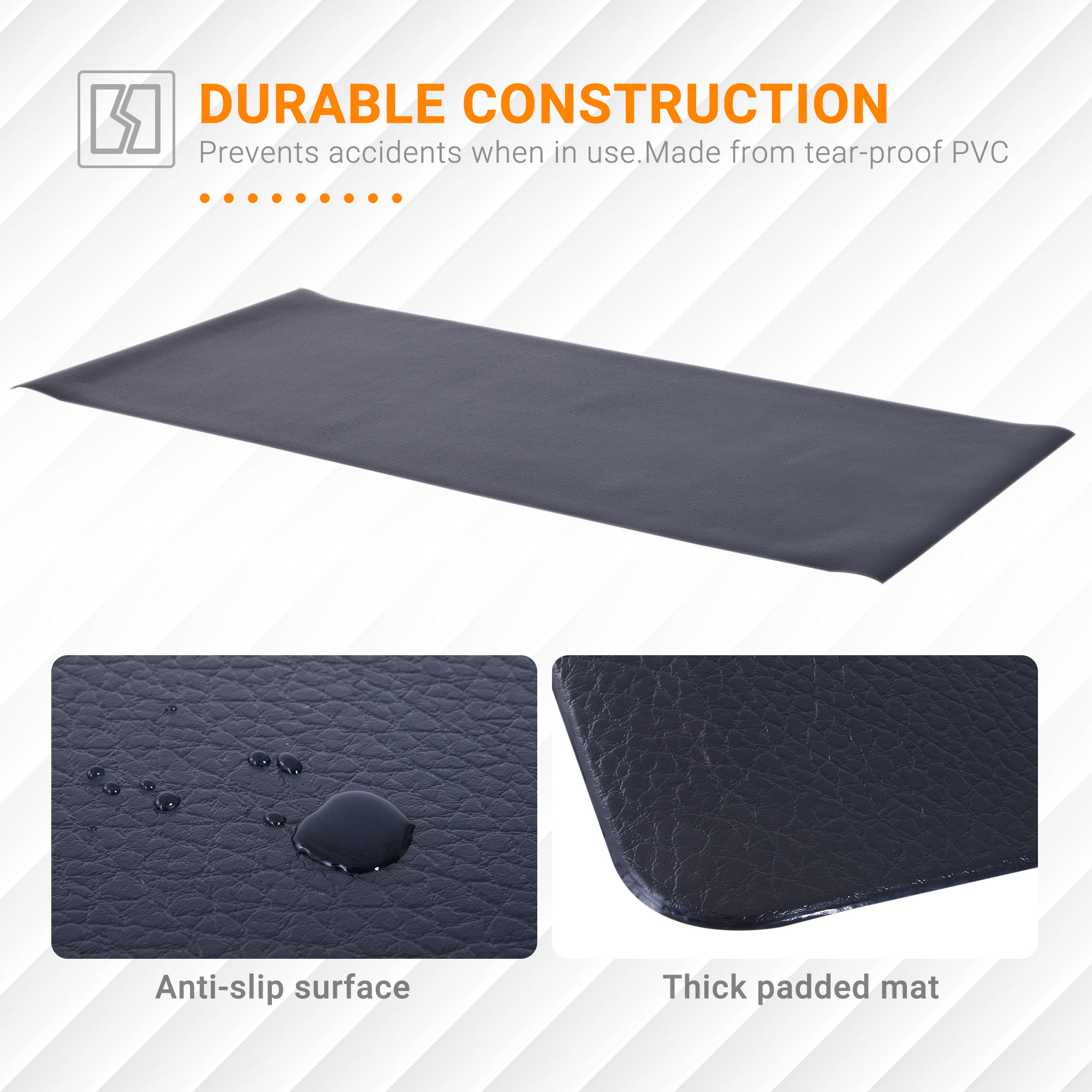 HOMCOM Equipment Mat for Gym Fitness, Thick Non-Slip Floor Protector for Treadmill, Exercise Bike 
