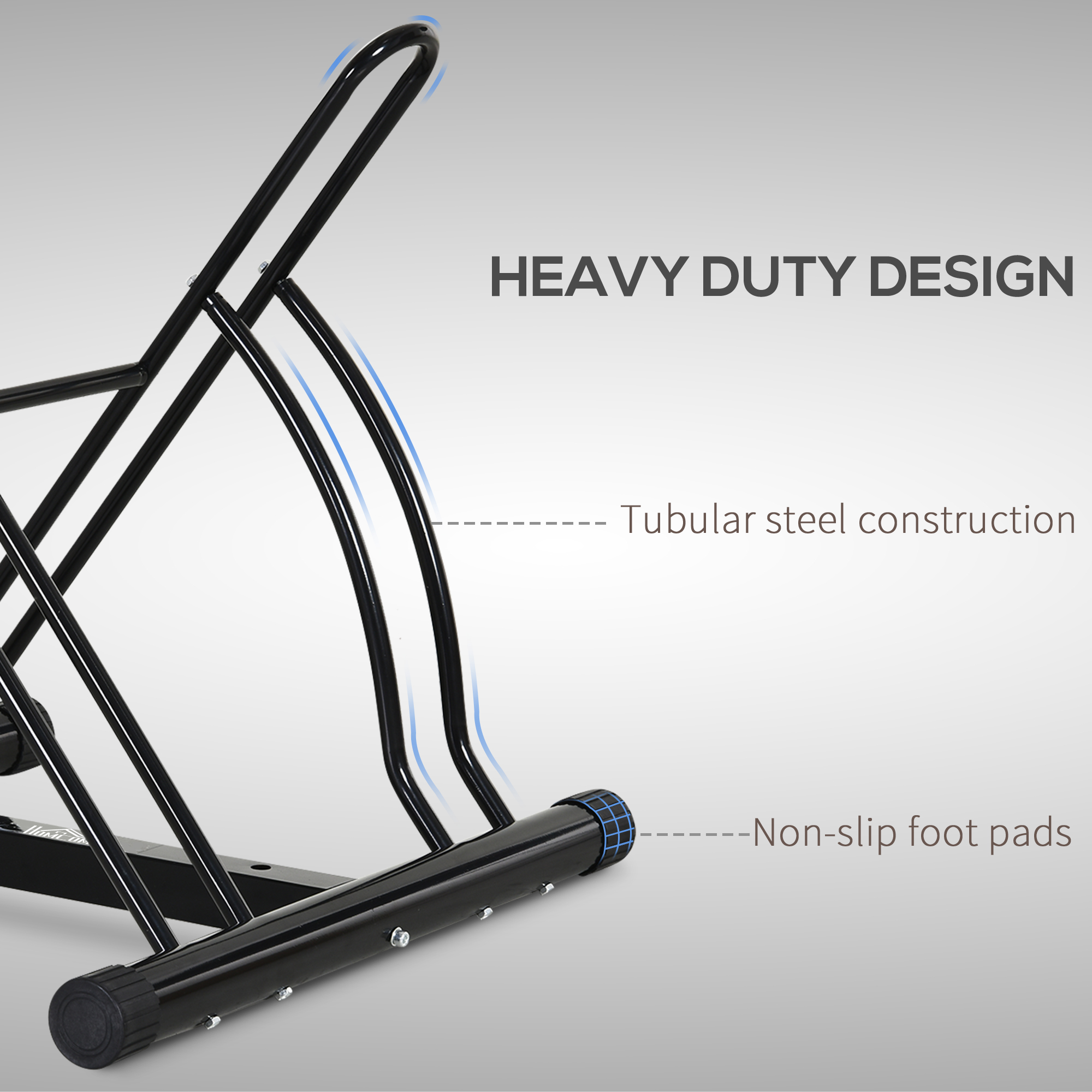 HOMCOM Steel Double-Sided Indoor Bike Rack Black  