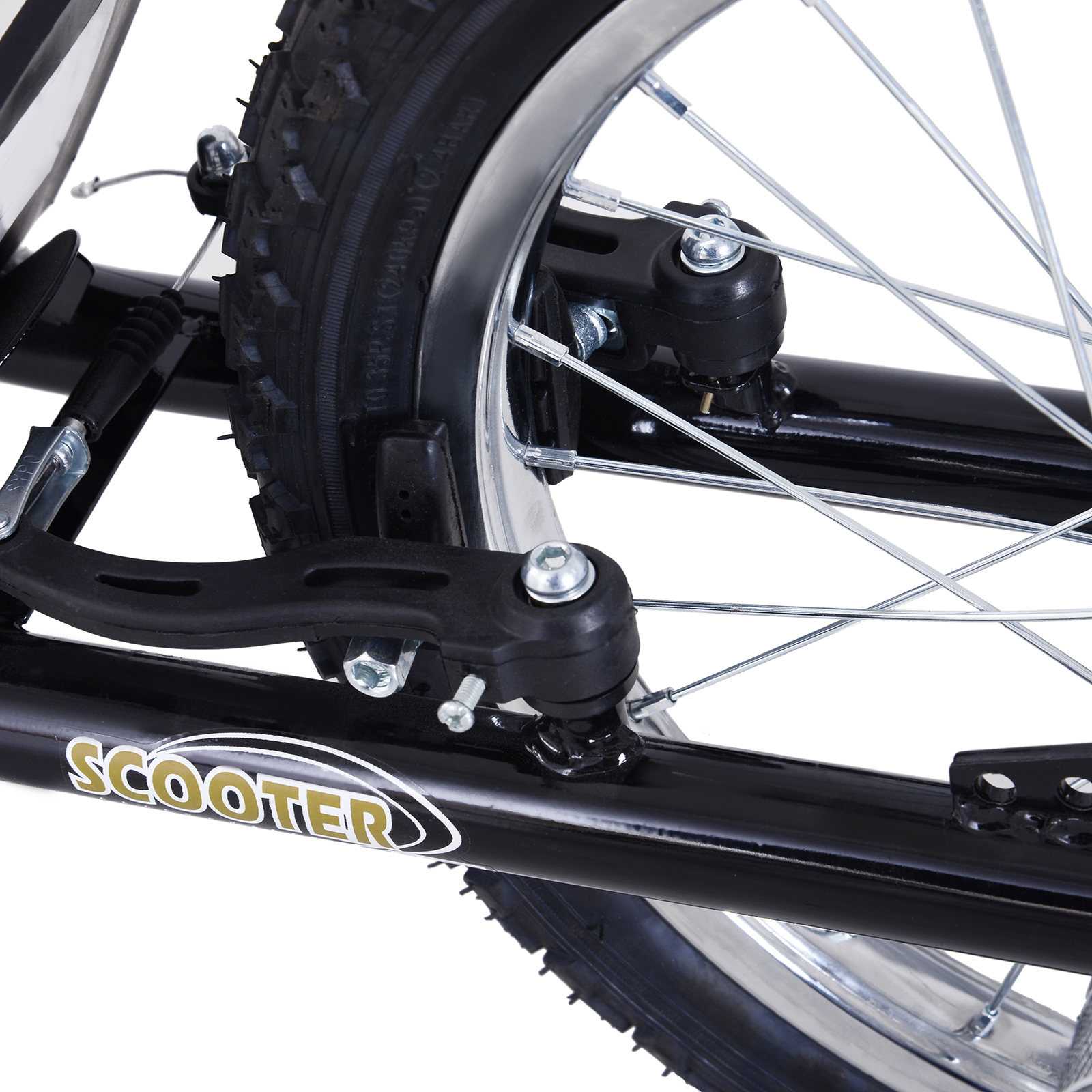 HOMCOM Pneumatic 16" Tyres Scooter-Black