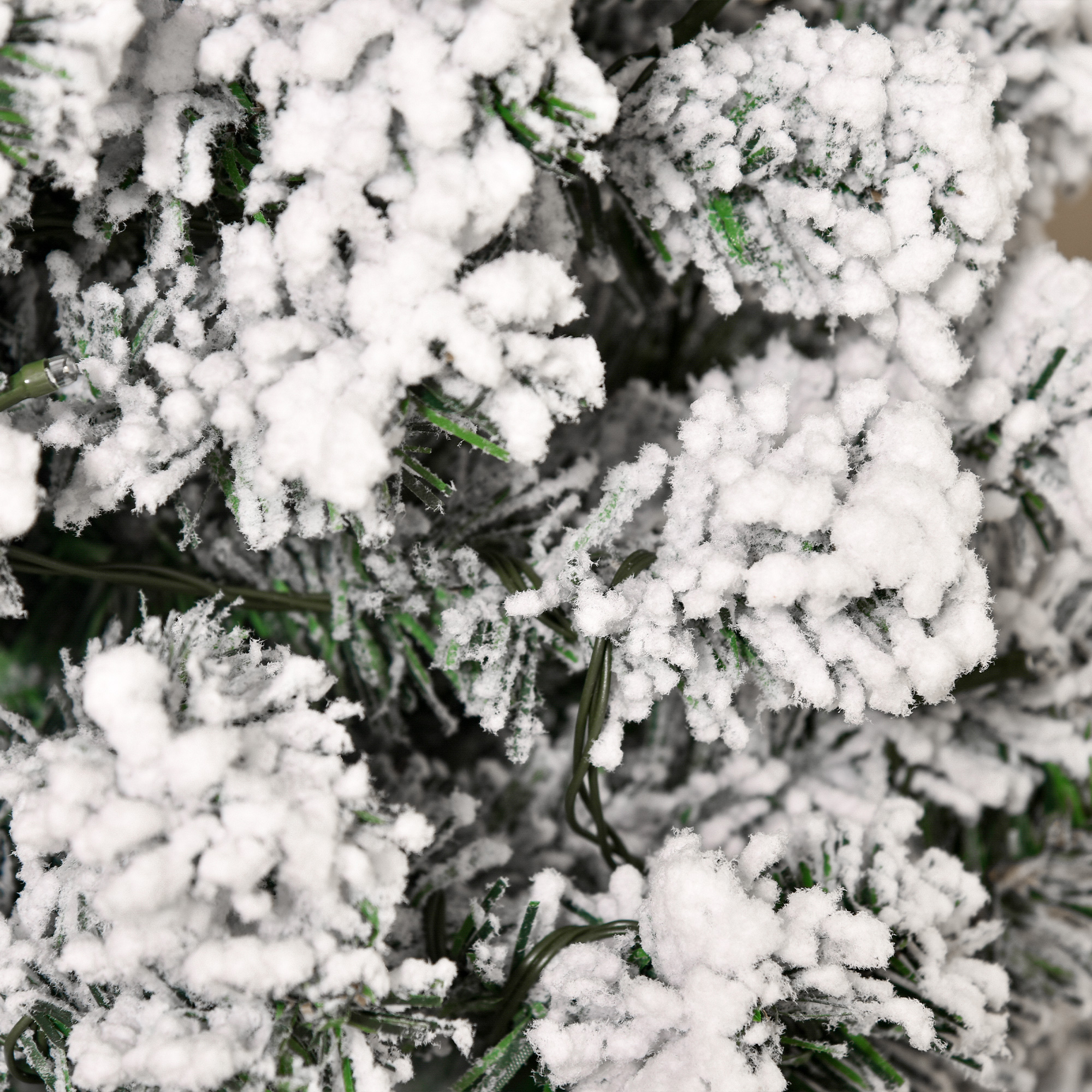 HOMCOM 5 Feet Pre Lit Christmas Tree Artificial Snow Flocked Christmas Tree with Warm White LED Light, Holiday Home Xmas Decoration, Green White