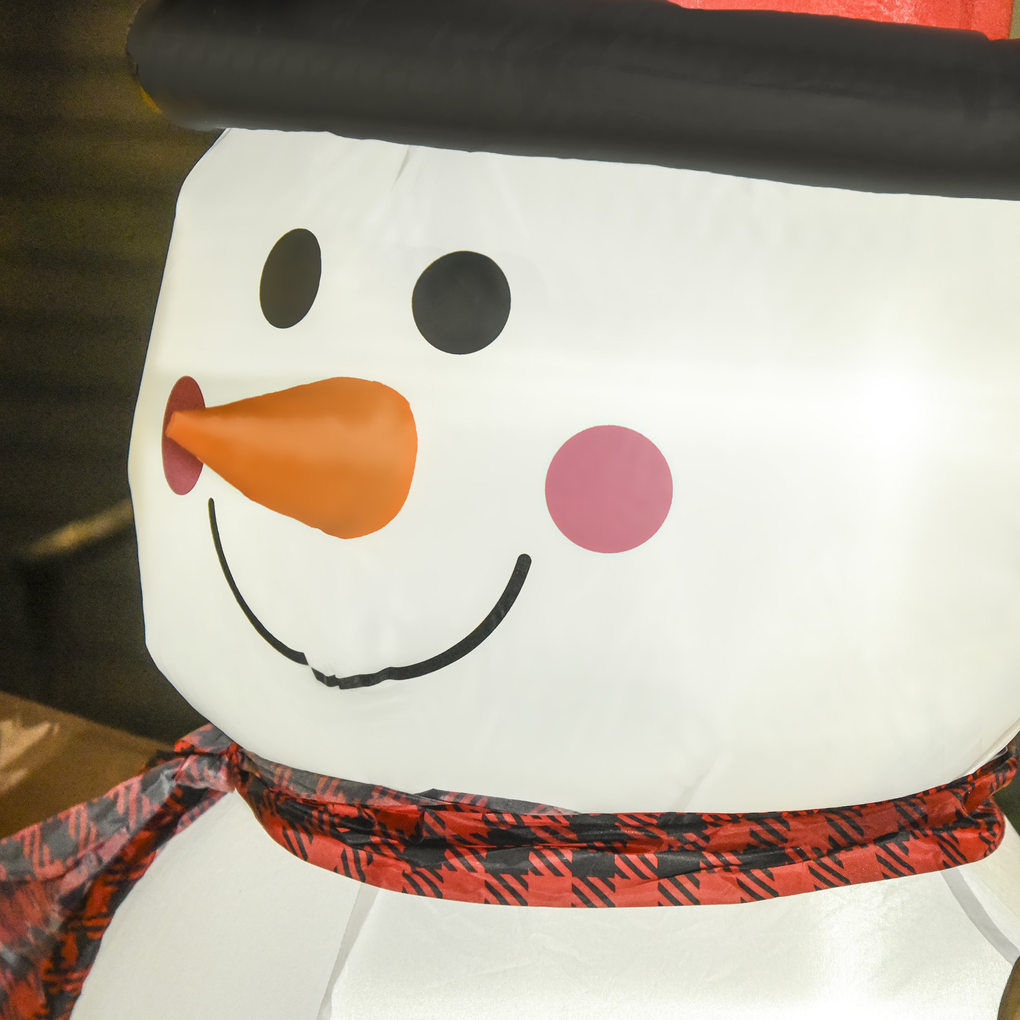 HOMCOM 6ft/1.82m Tall Giant Outdoor Indoor Inflatable Snowman Christmas Decoration for Lawn with Hat Scarf LED Lights