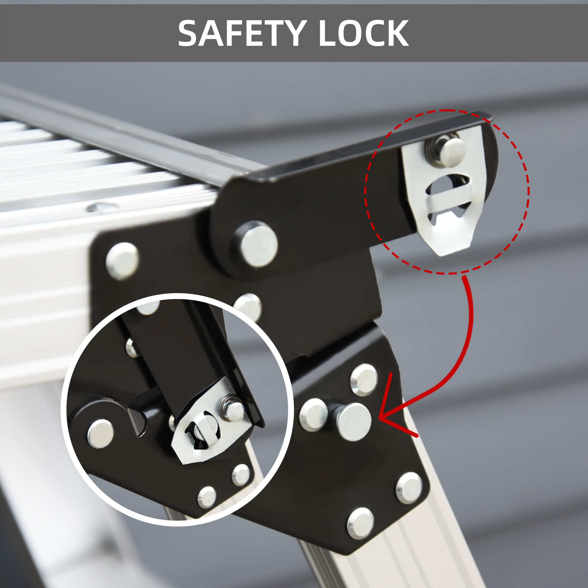 HOMCOM Folding Aluminum Workstand,109L x 40W x 50H cm