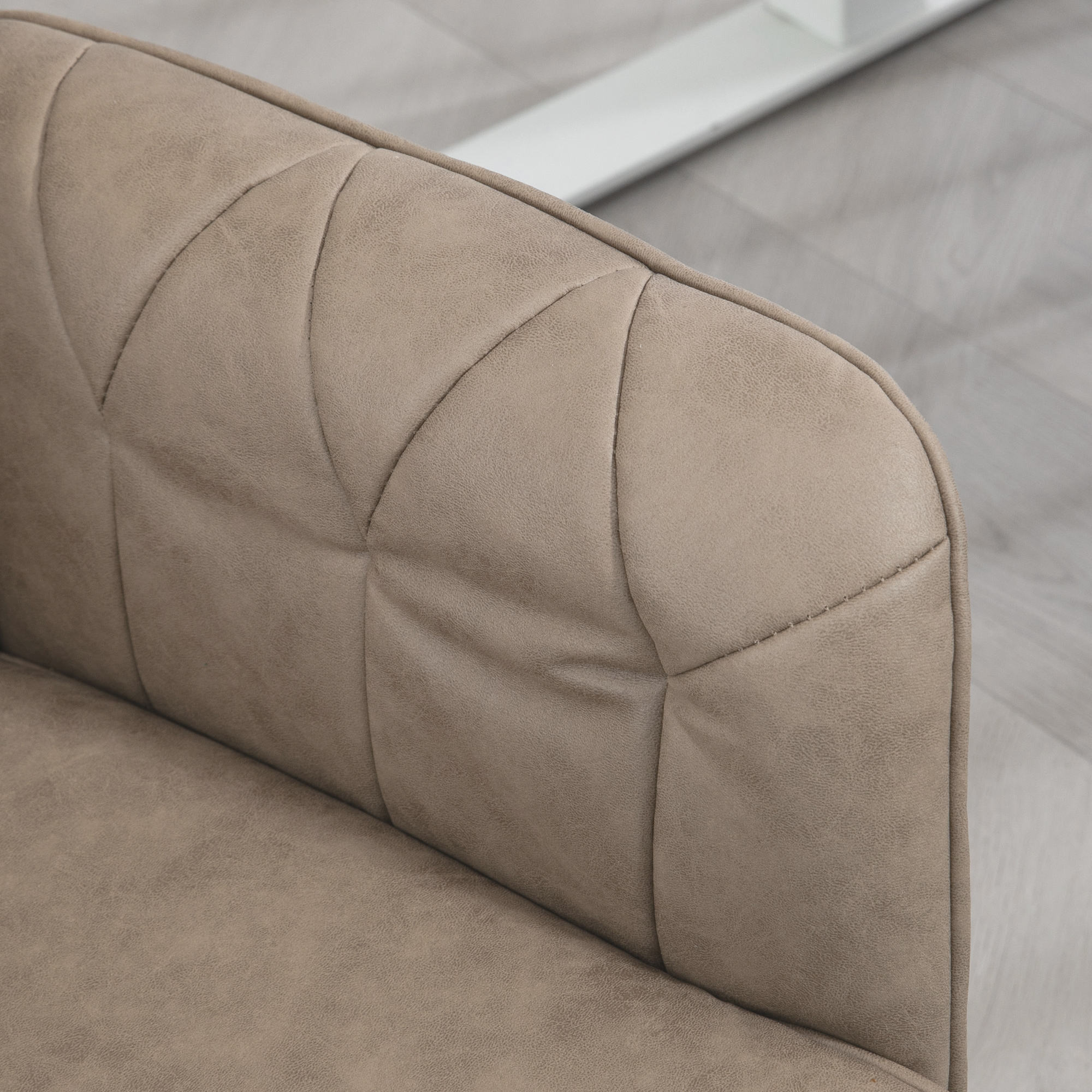 Vinsetto Ergonomic Microfibre Office Chair, Swivel Desk Chair with Adjustable Height & Armrests, Beige