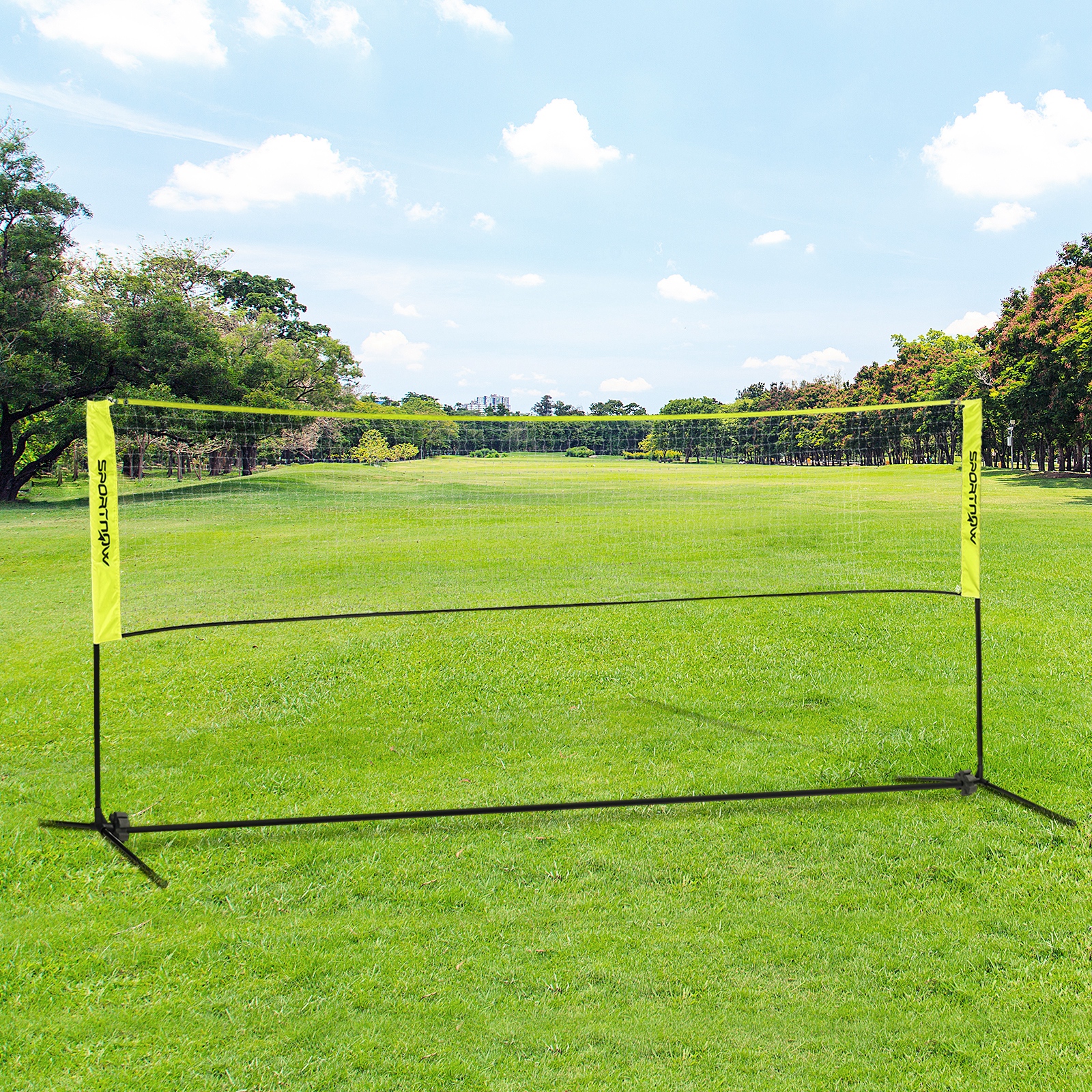 SPORTNOW 4m Adjustable Height Net for Badminton, Tennis, Pickleball, Volleyball Outdoor Sports with Carry Bag, Blue