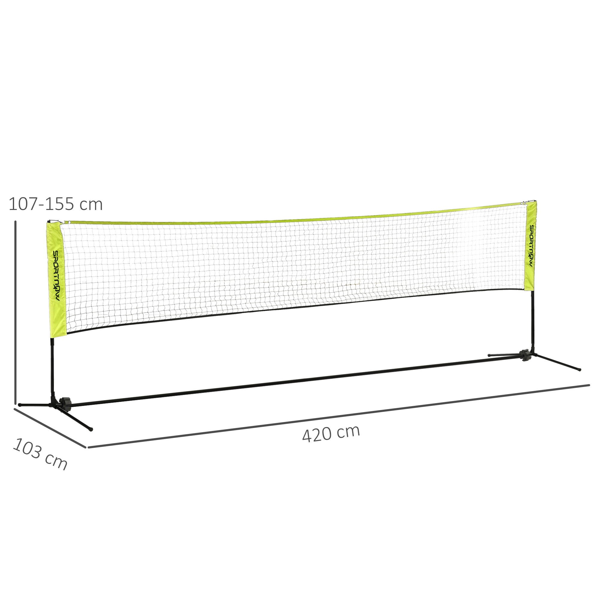 SPORTNOW 4m Adjustable Height Net for Badminton, Tennis, Pickleball, Volleyball Outdoor Sports with Carry Bag, Blue