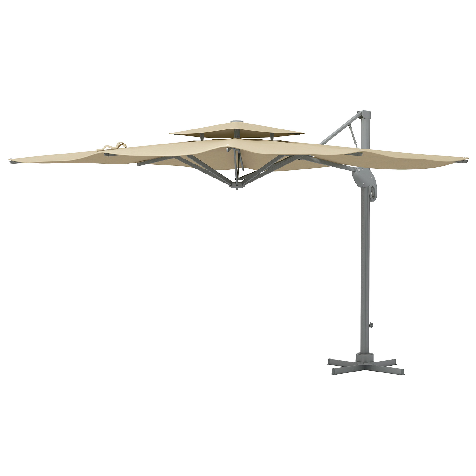 Outsunny Parasol Déporté Octogonal Inclinable Parasol Rotatif 360° Avec