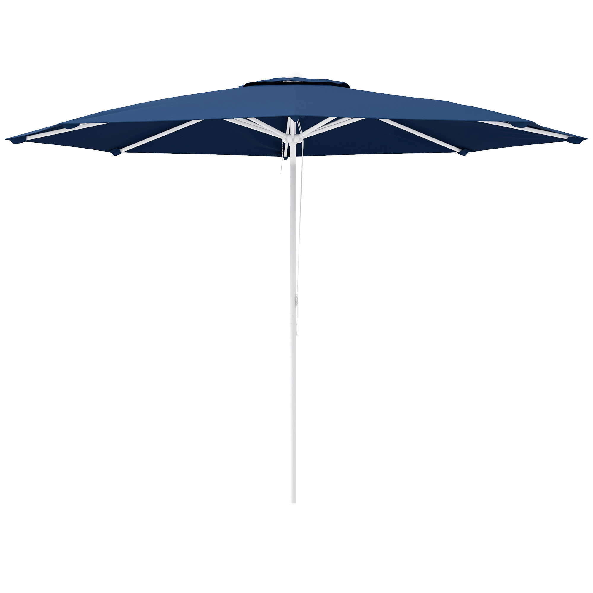 Poze Outsunny Umbrelă Soare Exterior Gradină Reglabilă 4cm Copertină Albastru 8 Nervuri | Aosom Romania
