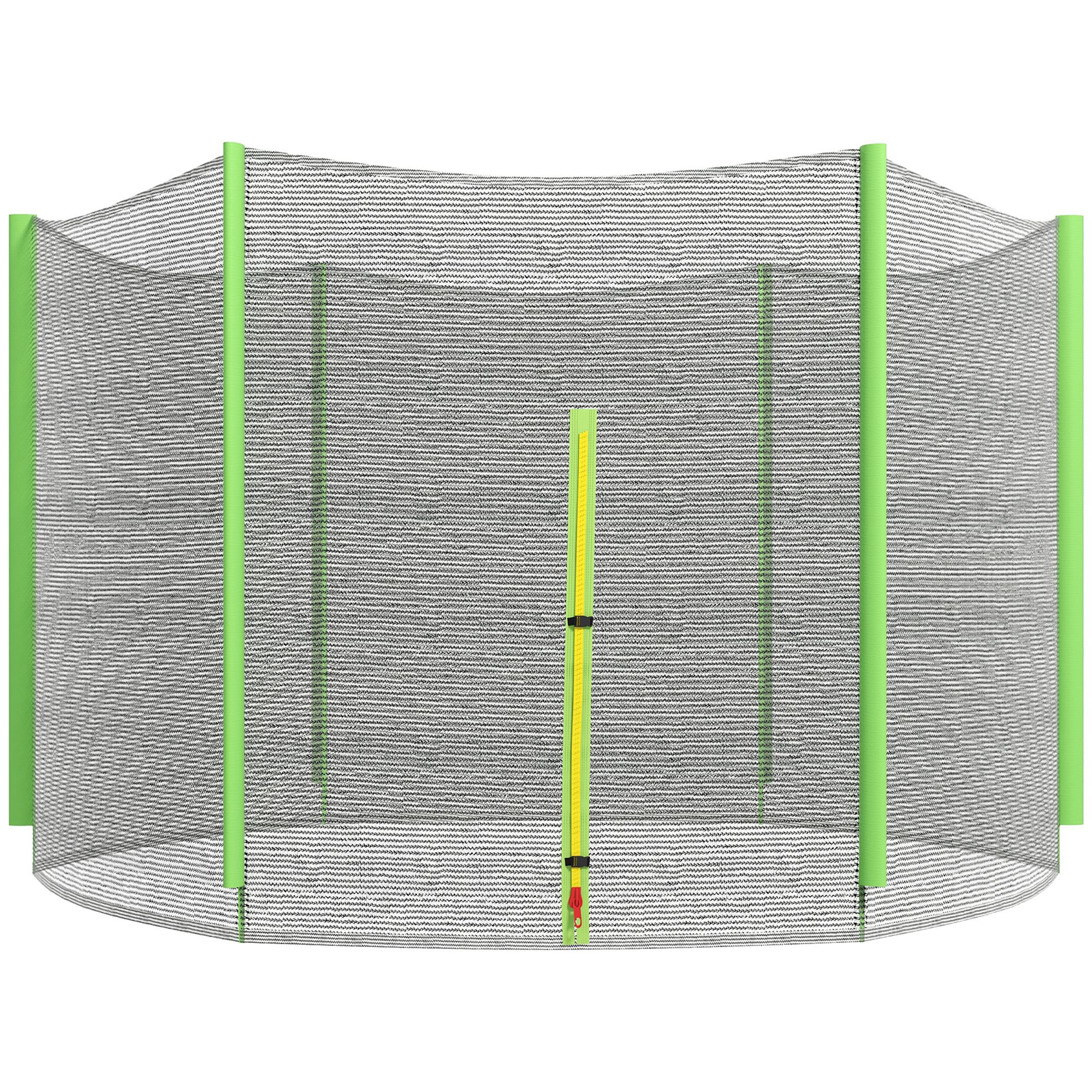 Poze SPORTNOW Plasă Protecție Trambulină Rotundă 244cm cu 6 Stâlpi Drepti Rezistentă Negru/Verde | Aosom Romania