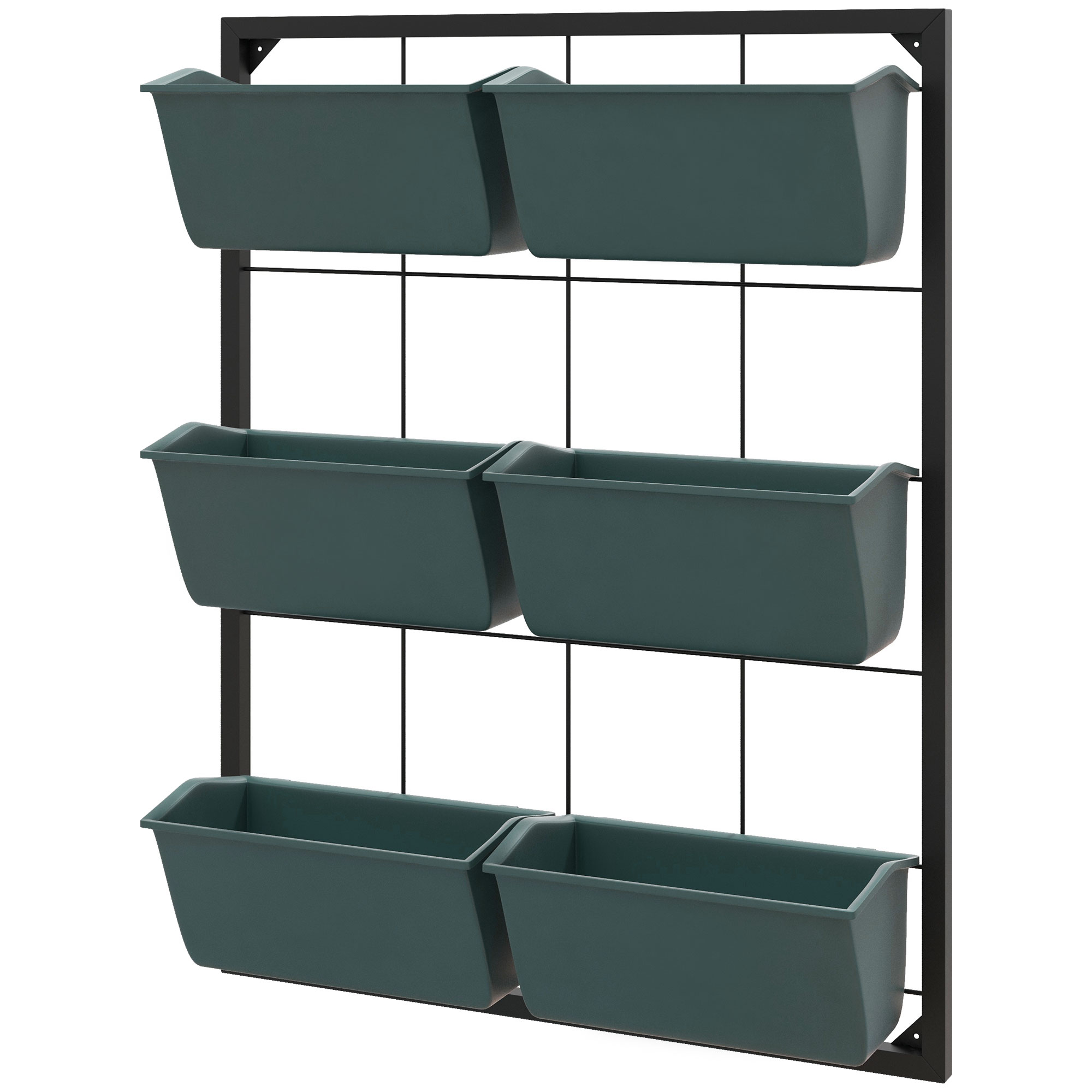 Poze Outsunny Jardiniera de perete pe 3 nivele cu 6 ghivece pentru interior si exterior, Jardiniera cu montare pe perete