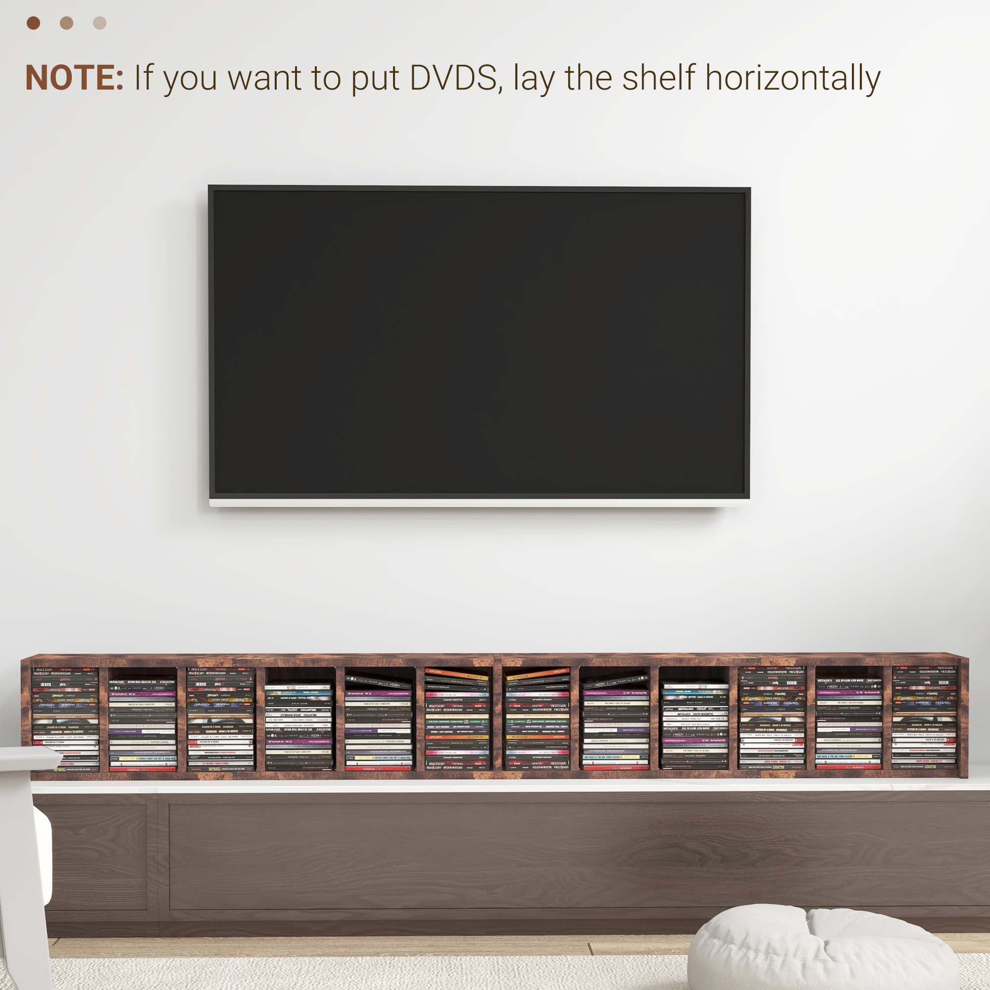 HOMCOM CD Media Display Shelf Unit Tower Rack with Adjustable Shelves, Set of 2