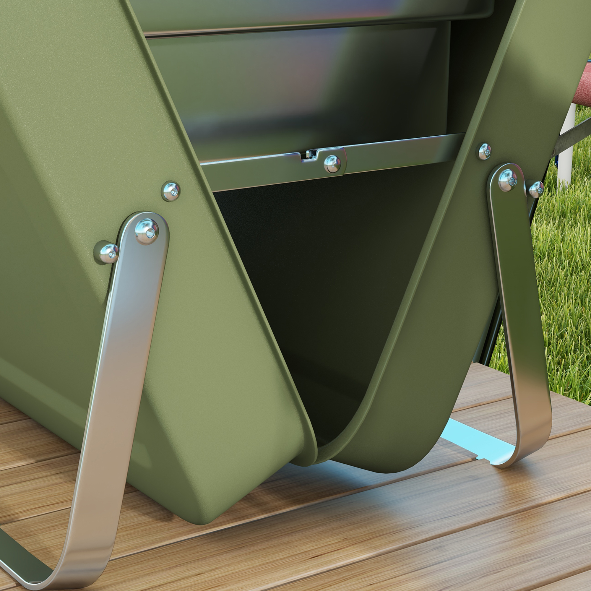 Outsunny Foldable Suitcase Design Mini Charcoal Barbecue Grill BBQ, Green