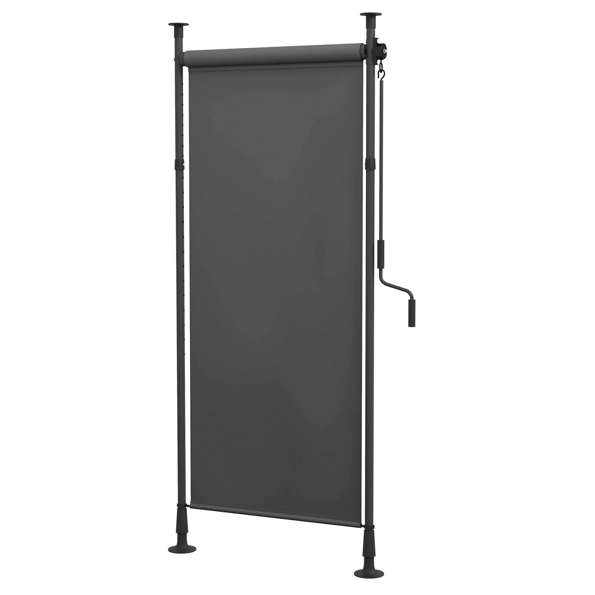 Outsunny Insteekzonnescherm Zonder Boren Klemmarkise Verstelbaar Vloer tot Plafond 120x220-310 cm Donkergrijs Aluminium UV30+ Weerbestendig | Aosom.nl