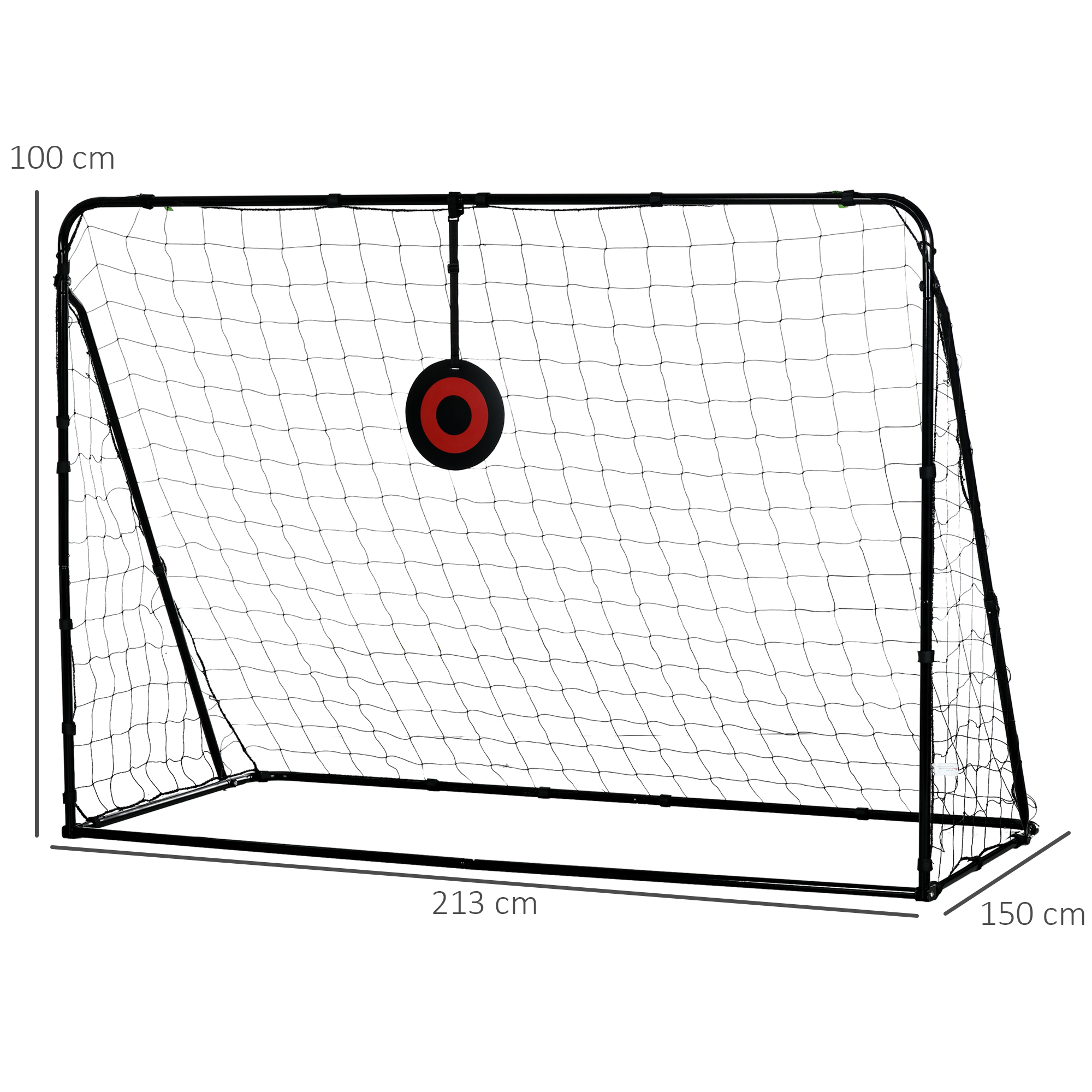 HOMCOM Filet De Rebond Pliable Pour Entraînement Sportif - 5 Angles Réglables, Football, Tennis, Baseball