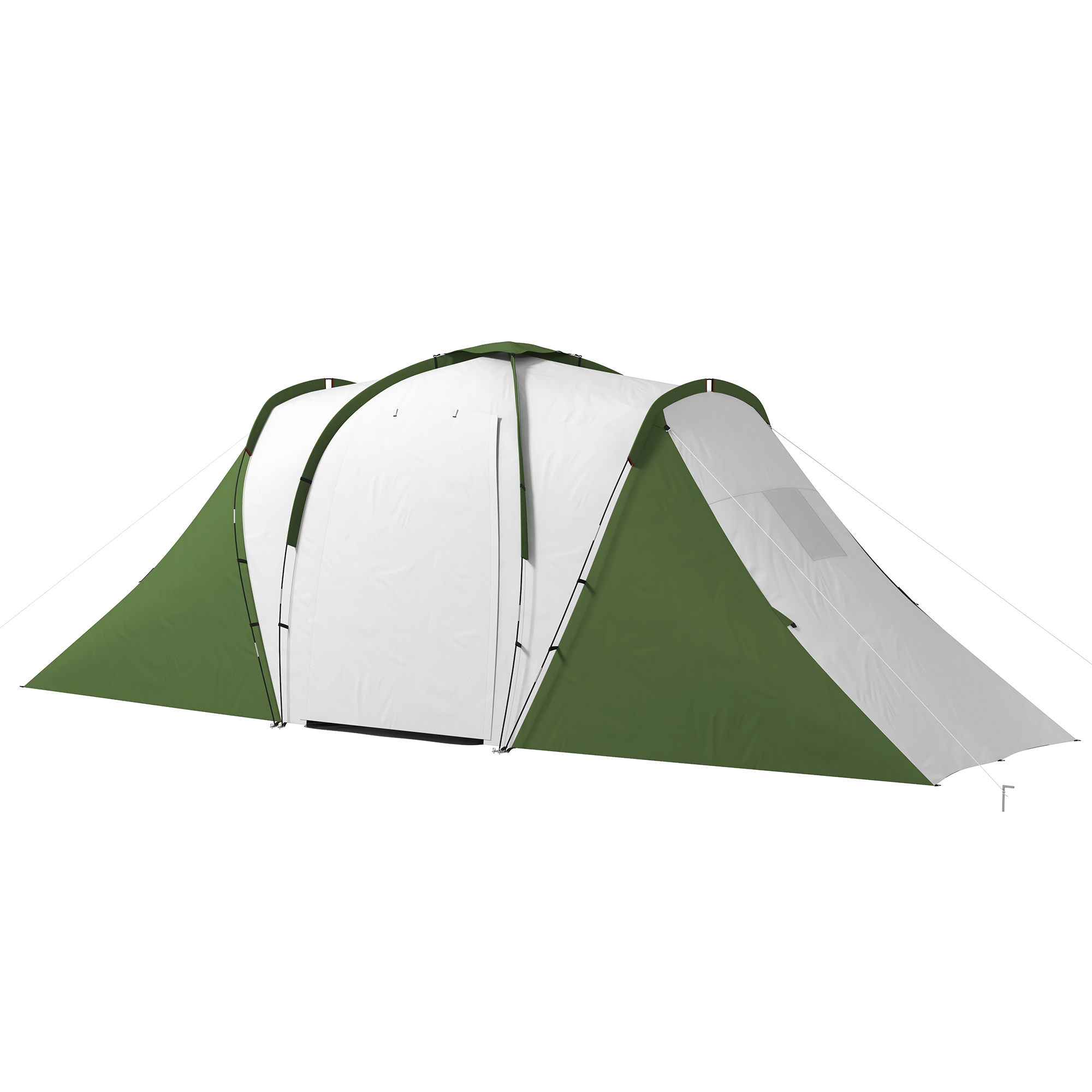 Outsunny Tienda de Campaña para de 4-6 Personas con 2 Dormitorios Tienda de Camping Impermeable 3000 mm 555x225x190 cm Gris Verde   Aosom España