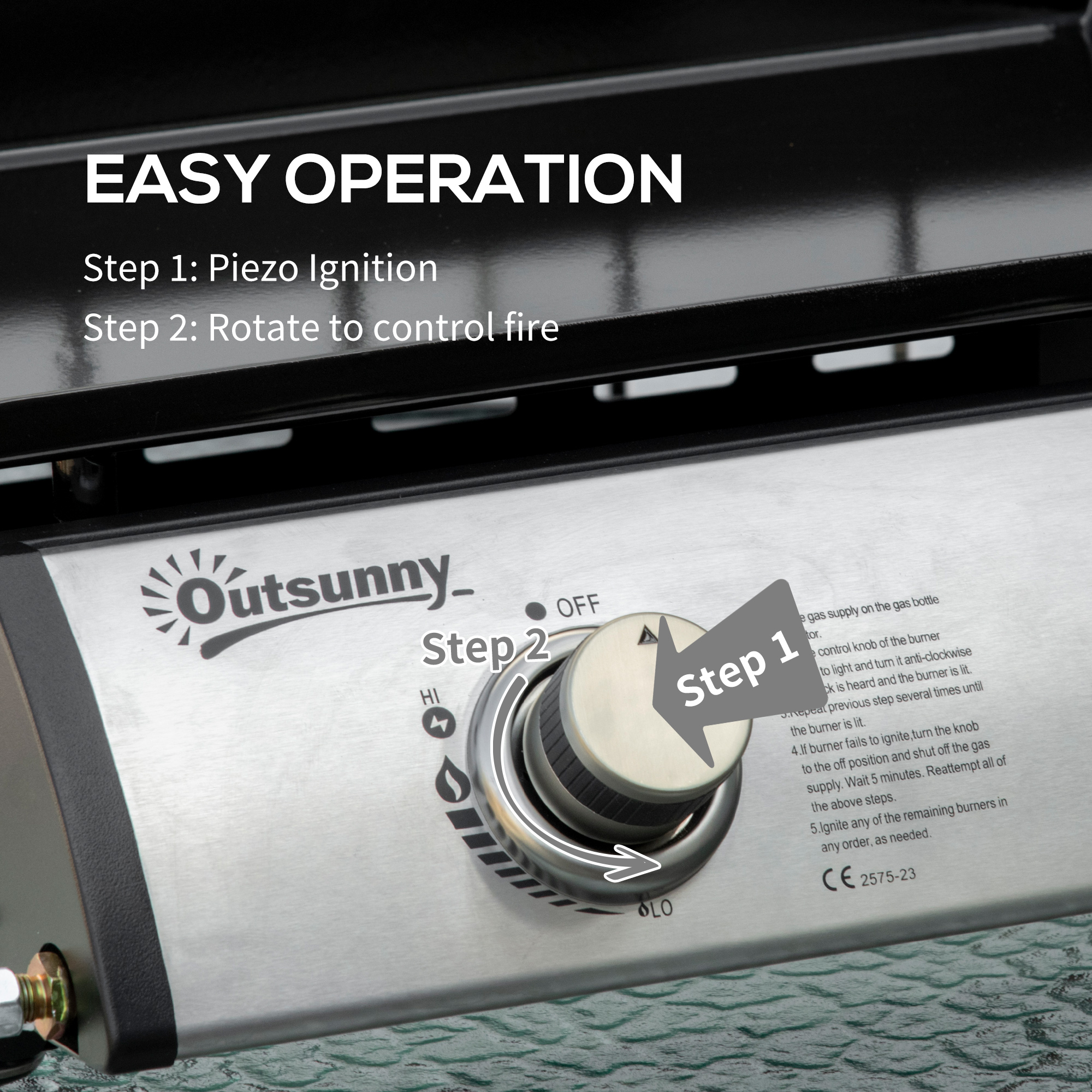 Outsunny Portable Tabletop Gas Plancha Grill w/ 2 Stainless Steel Burner, 10kW, Non-Stick Griddle for BBQ Camping Picnic Party