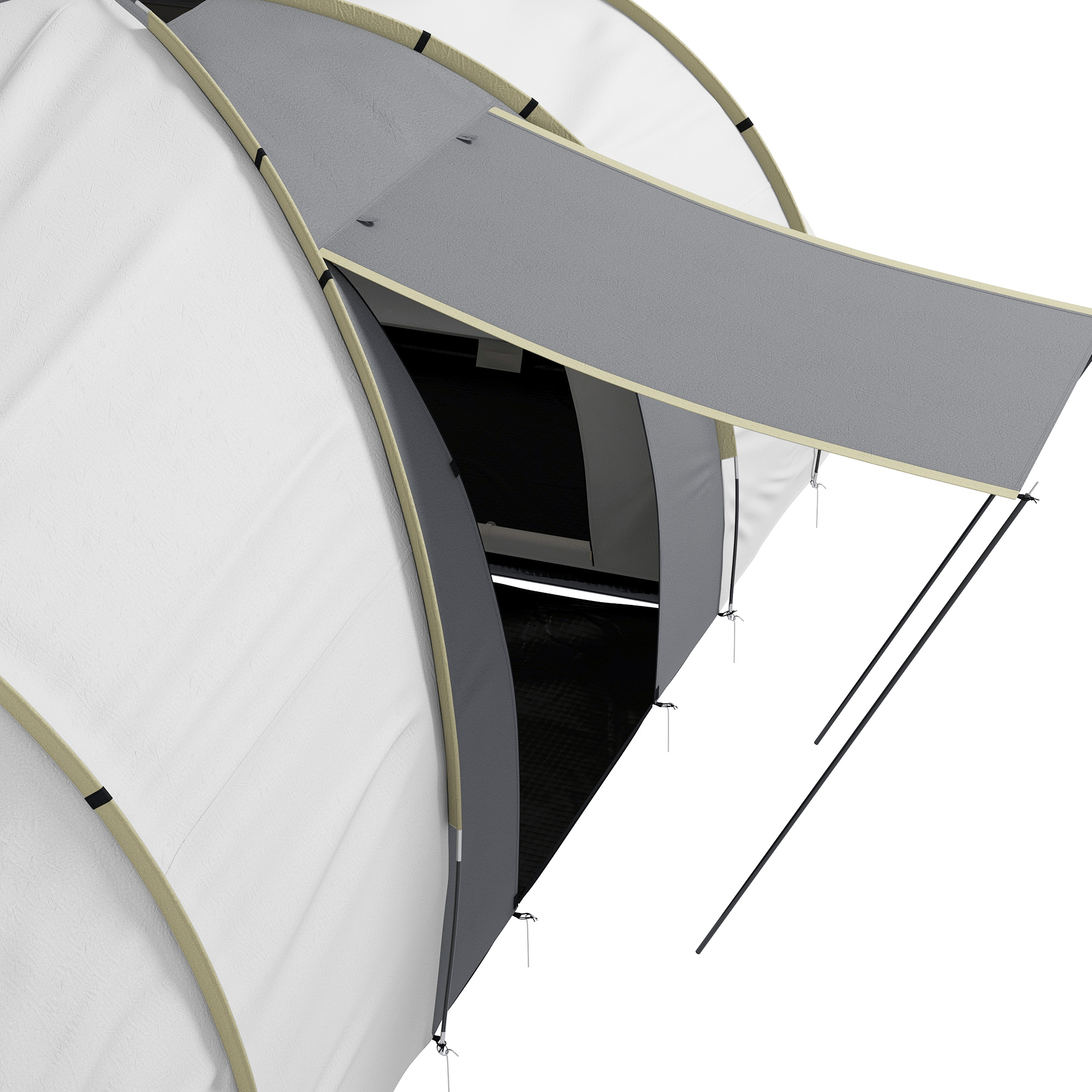 Outsunny 4-6 Person Tunnel Tent, Two Bedrooms, 2000mm Waterproof, UV50+ Protection, Ideal for Outdoor Activities, Carry Bag Included