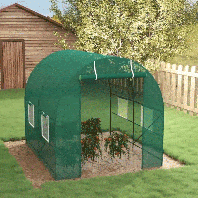 Sera de gradina din PE, 245x200x198cm, verde