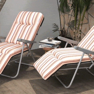 Outsunny Set sedie a sdraio 60cm x 75cm x 102cm Arancione