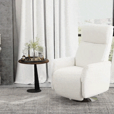 HOMCOM Sillón de Masaje Eléctrico con Reposapiés Sillón Relax Giratorio y Reclinable con Mando 68,5x77x117 cm Crema