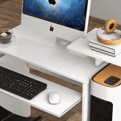 HOMCOM Scrivania per PC 100cm x 40cm x 86.6cm Bianco