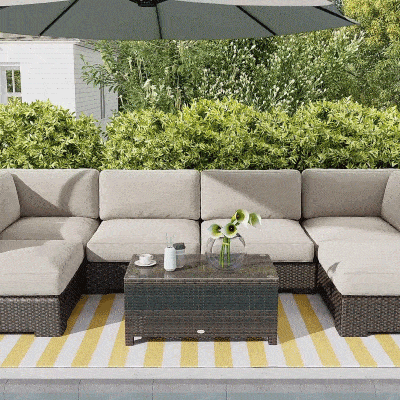 Outsunny Tavolini da caffé 85cm x 50cm x 39cm Marrone