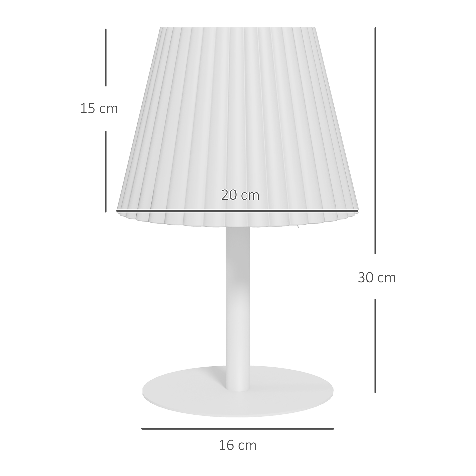 Outsunny Outdoor Solar Table Lamp, Cordless LED Desk Lamp with Rechargeable Battery, Dimming Brightness, USB, Auto On/Off