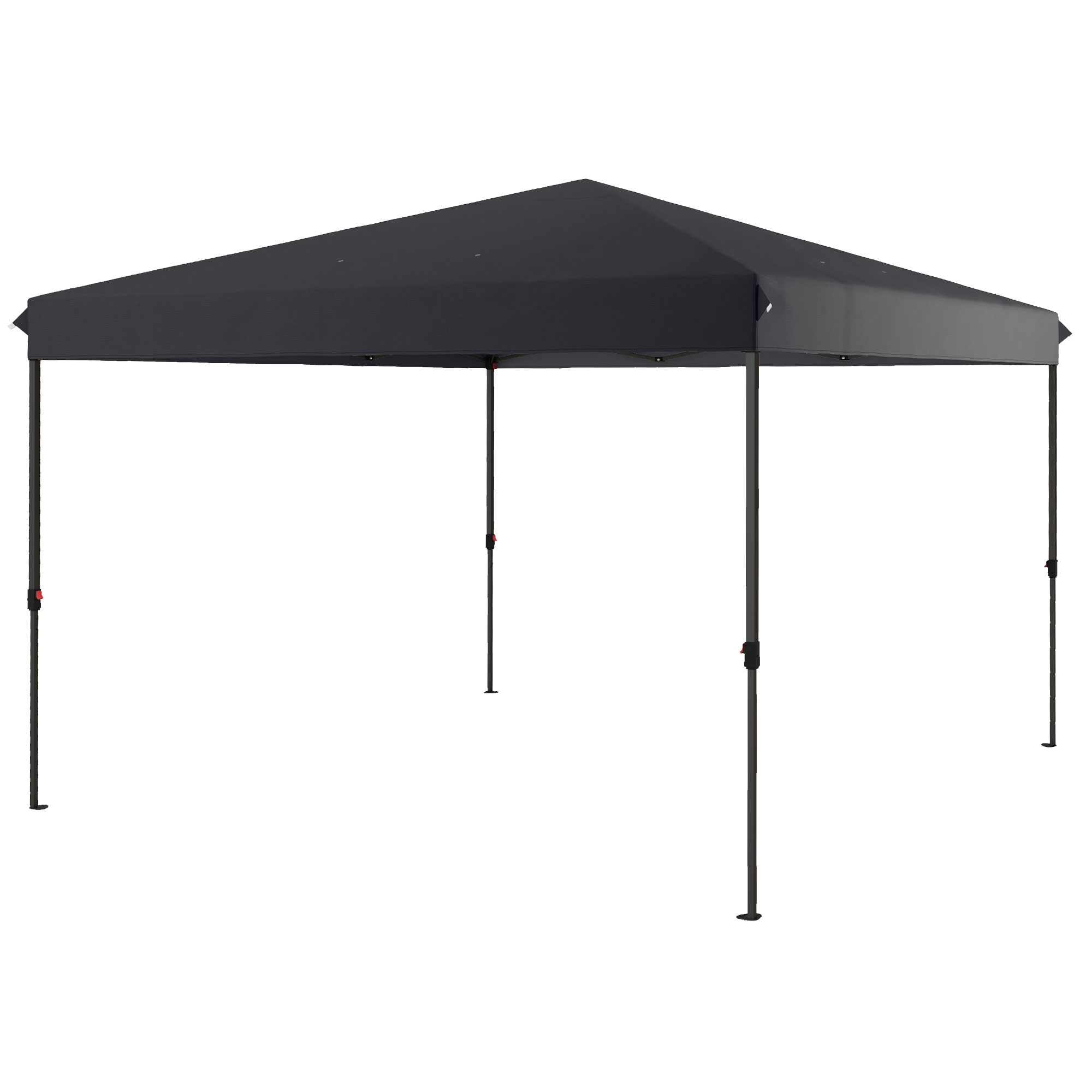 Image of Outsunny Gazebo Pieghevole 3.6x3.6m con Apertura a Bottone, Altezza Regolabile e Borsa con Ruote, Nero