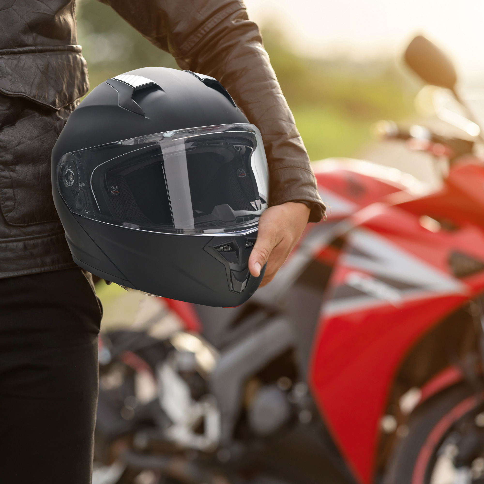 ORIGINE On Road Casco Integrale Casco Moto con Ventilazione ECE