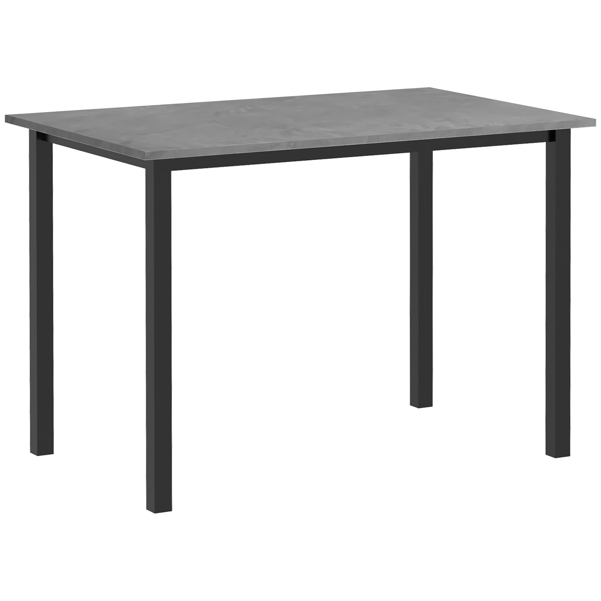 Table à Manger Design Moderne HOMCOM - Plateau 120x69 Cm, Hauteur 75 Cm - En Panneaux De Particules, Couleur Noir Et Naturel - Pour 4-6 Personnes, Charge Max 60 Kg