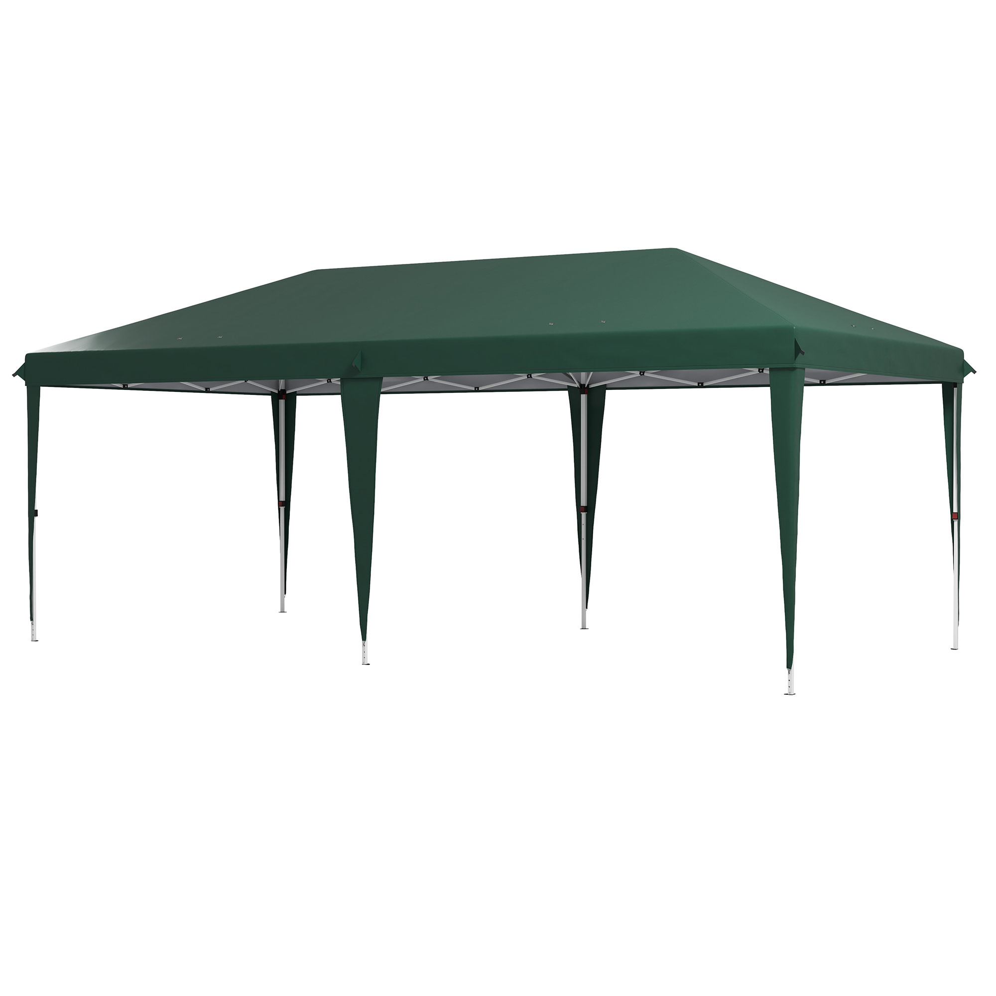 Outsunny Cenador de Jardín 6x3 m Gazebo con Altura Ajustable en 3 Niveles Bolsa de Transporte Marco de Acero Anti-UV Verde