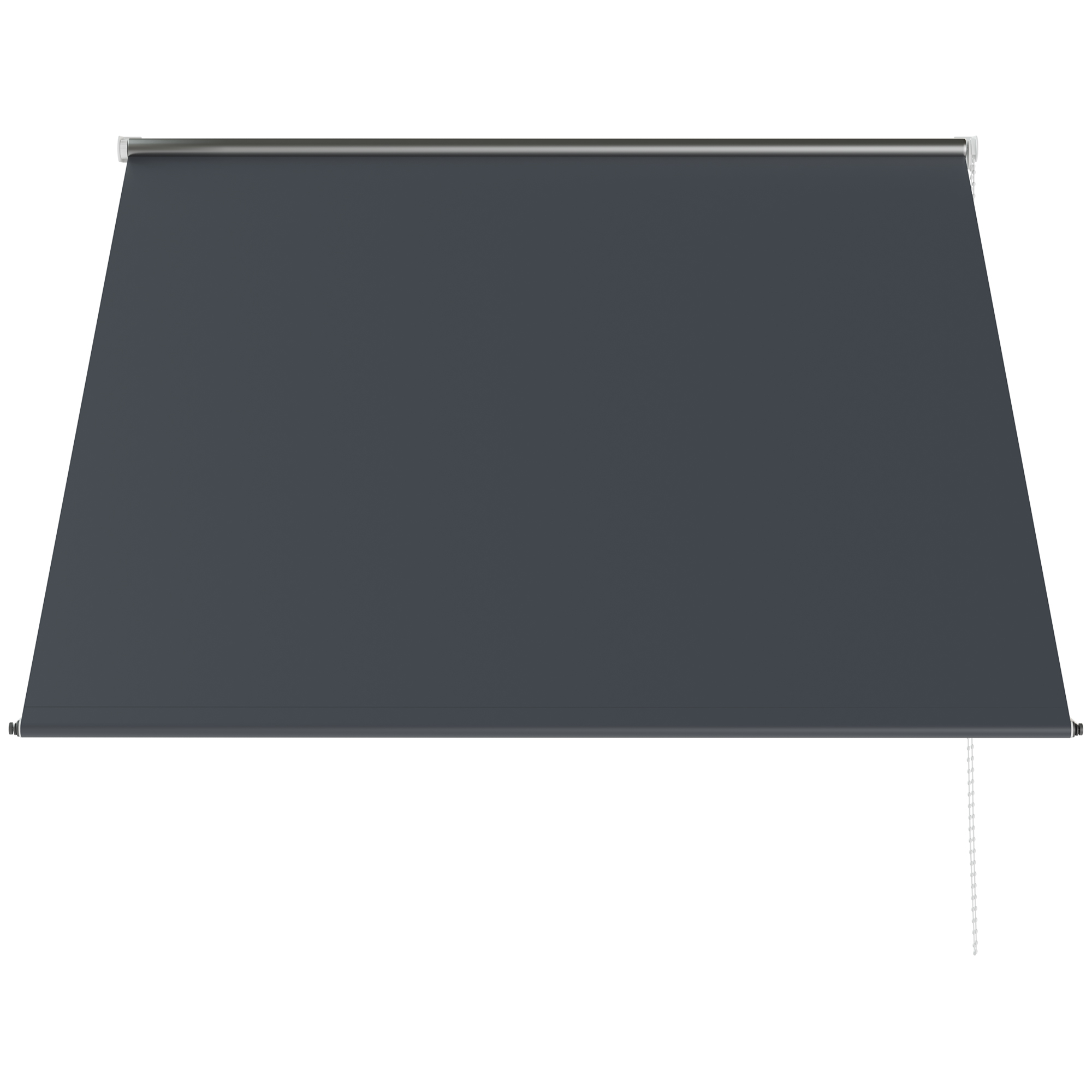 Outsunny Toldo Retráctil de Exterior con Marco de Aluminio Ángulo de Inclinación Ajustable Anti-UV 150x120 cm Gris Oscuro