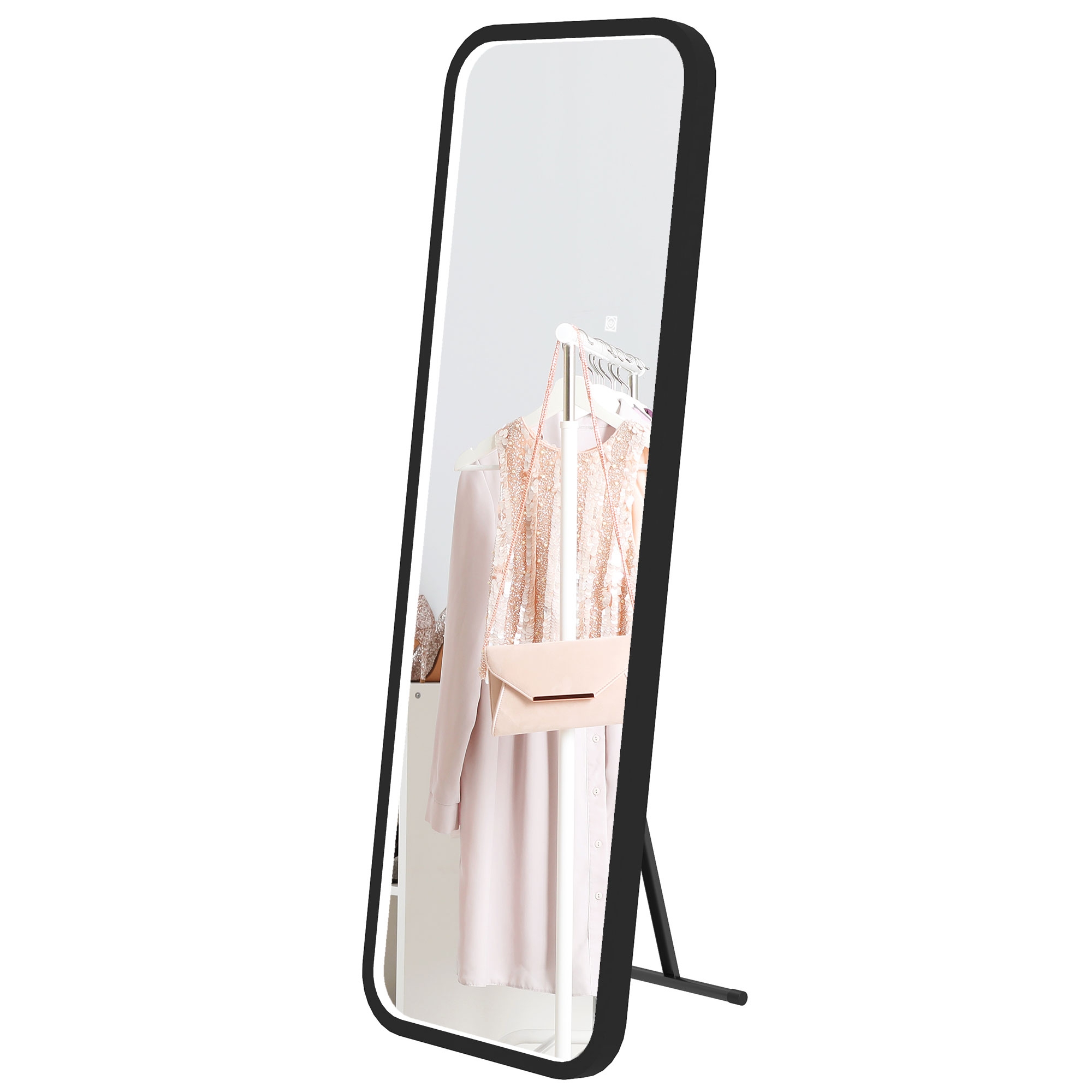 Spiegel Adam 60 x 12 x 50 cm - zwart met eiken