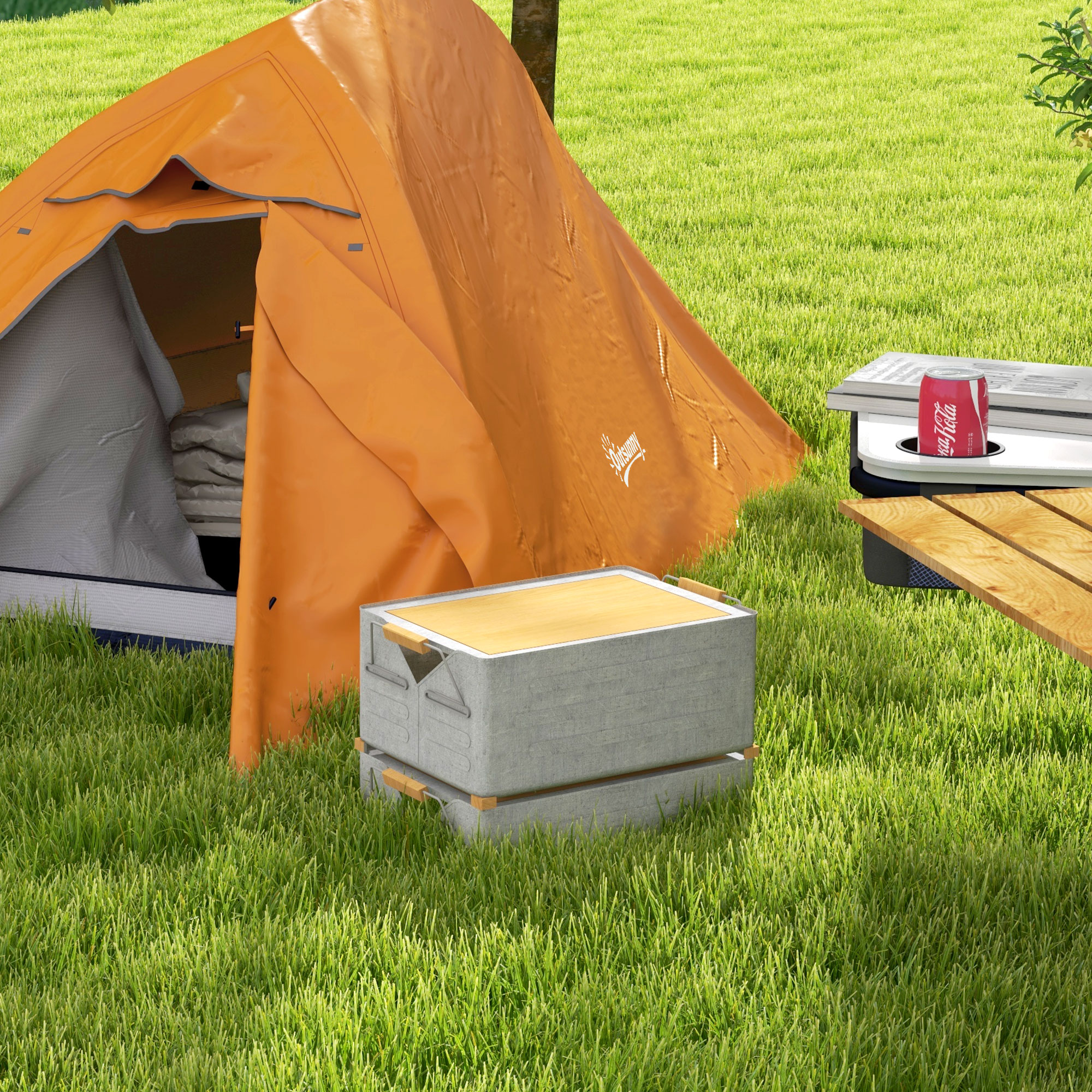 Outsunny Backpacking Tent for 1-2, Double Layer Camping Shelter with Carry Bag, 2000mm Waterproof, Lightweight, Orange