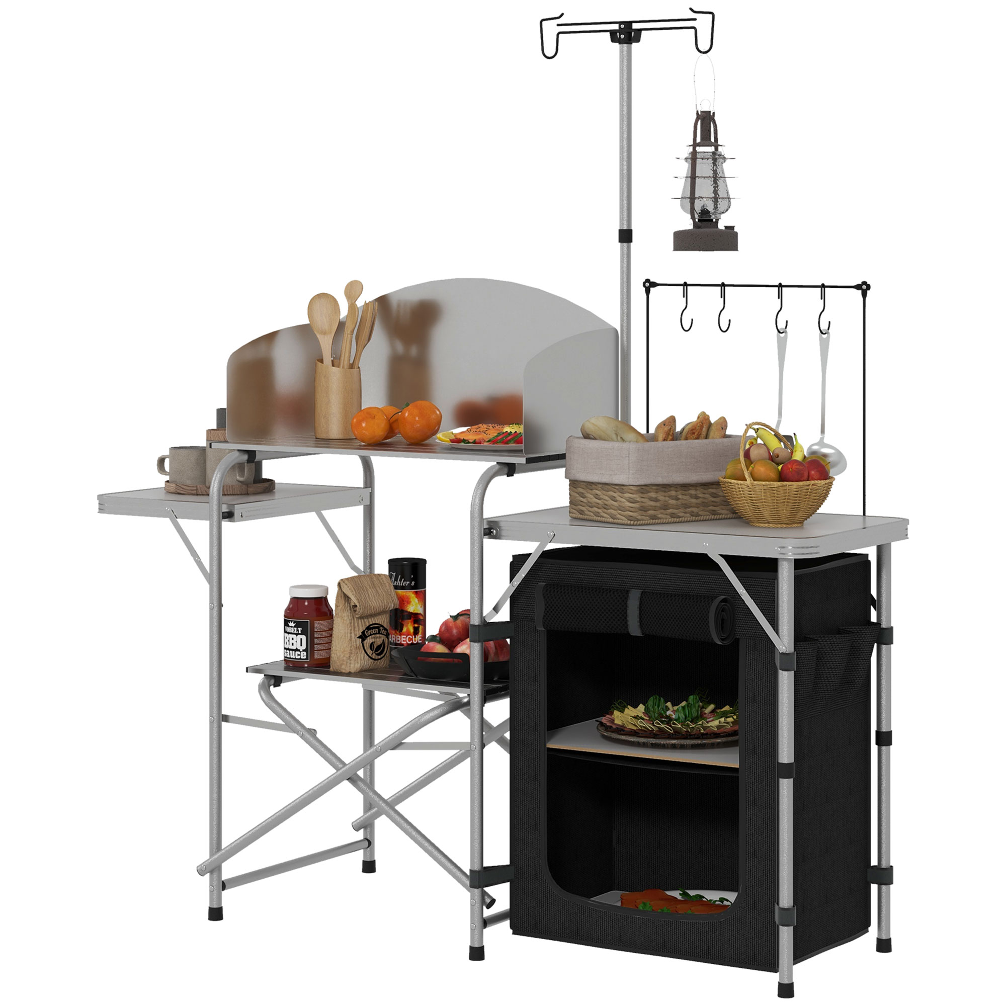 Sac De Camping Suspendu En Maille - Organiseur De Cuisine Et Rangement Pliable Pour Pique-nique