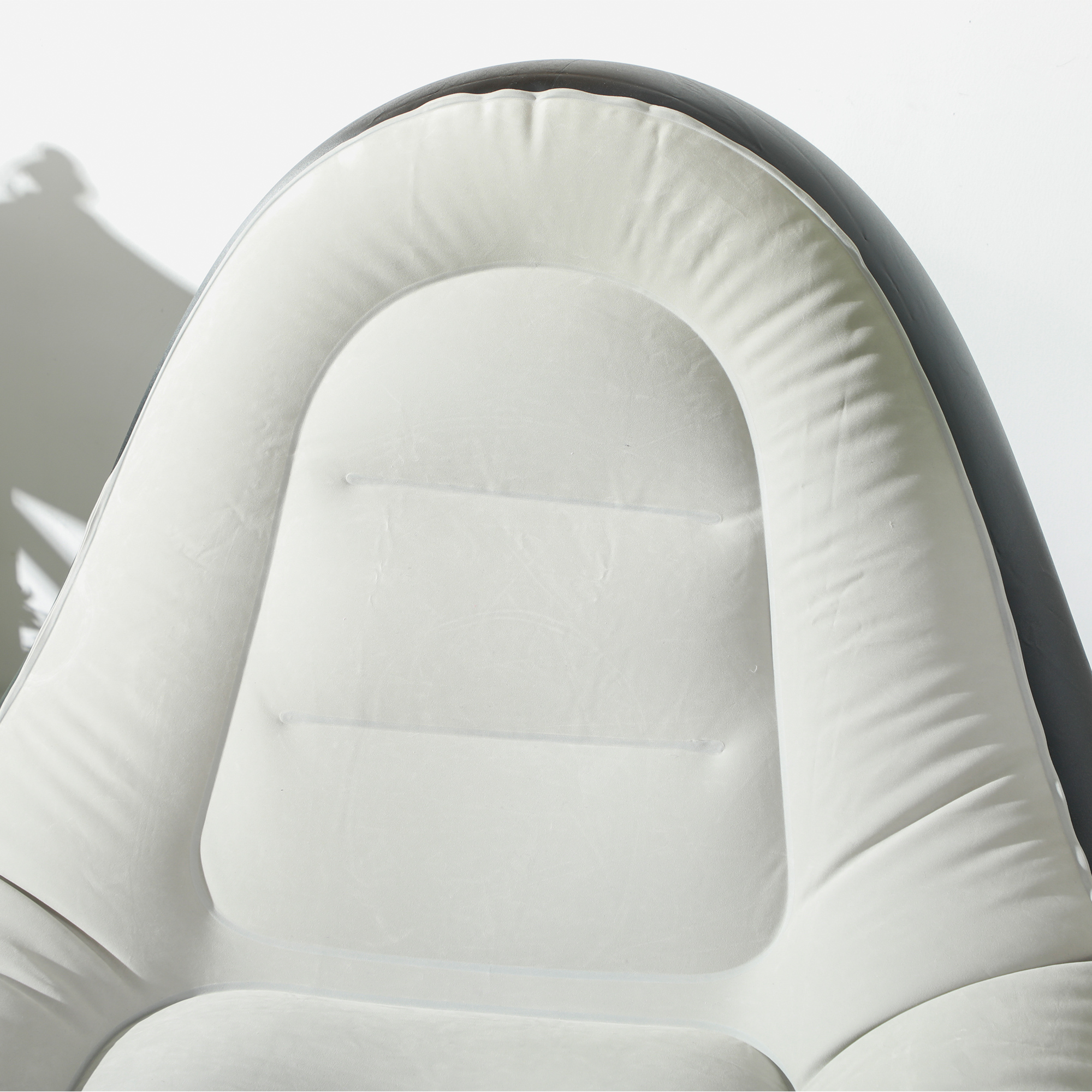 Outsunny Inflatable Lounge Chair and Ottoman Set with Cup Holder, Ideal for Gaming, Reading, Grey