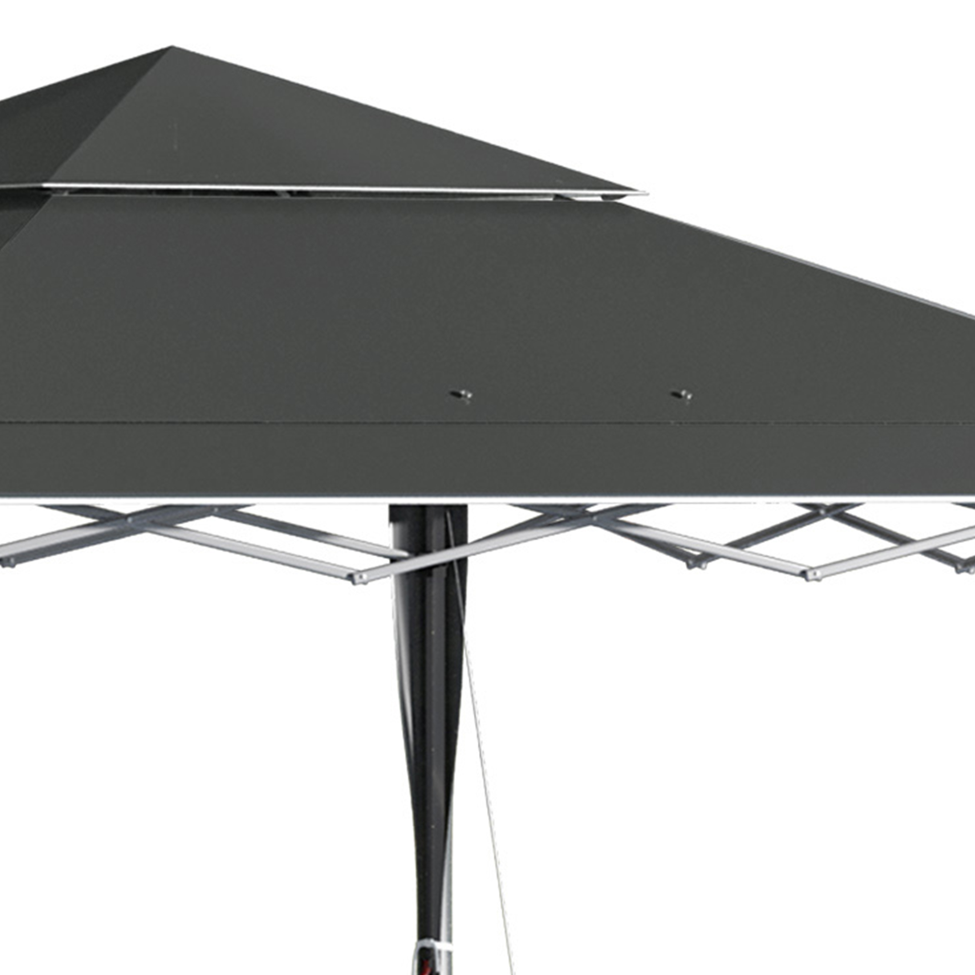 Outsunny 4 x 4m Pop-up Gazebo Double Roof Canopy Tent with Roller Bag & Adjustable Legs Outdoor Party, Steel Frame, Dark Grey