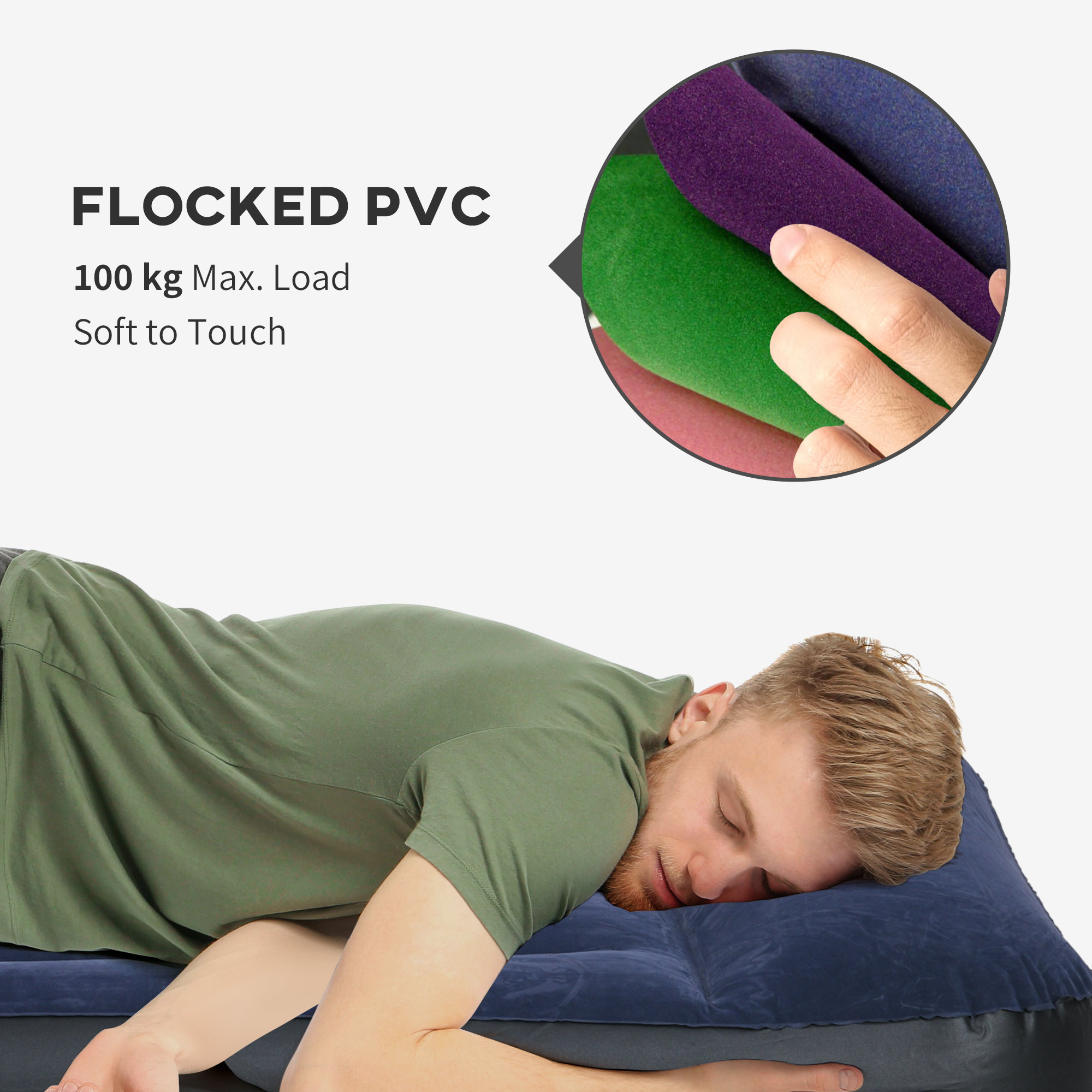Outsunny Single Air Bed with Built-in Electric Pump and Carry Bag