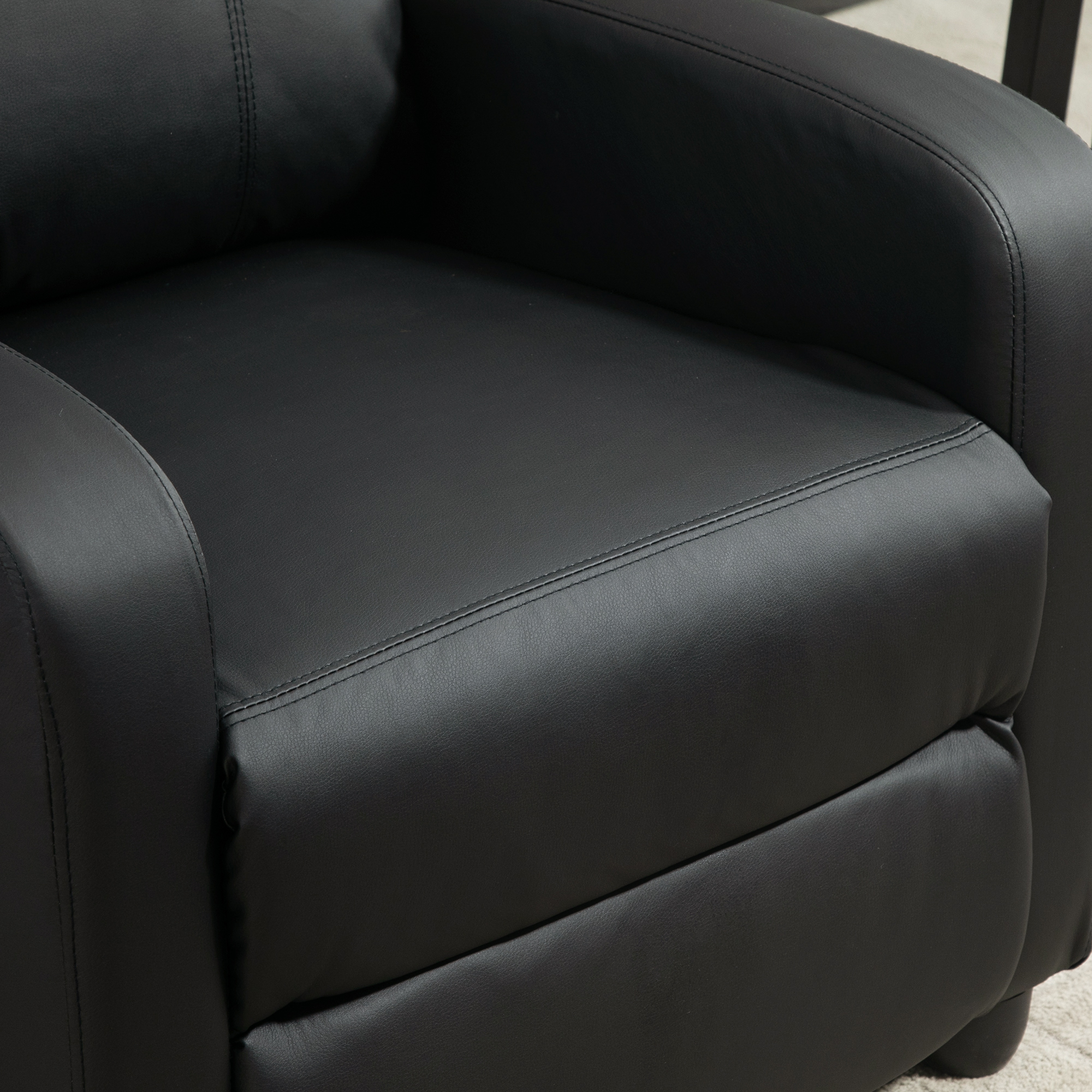 HOMCOM Recliner Sofa Chair PU Leather Massage Armcair w/ Footrest and Remote Control for Living Room, Bedroom, Home Theater, Black