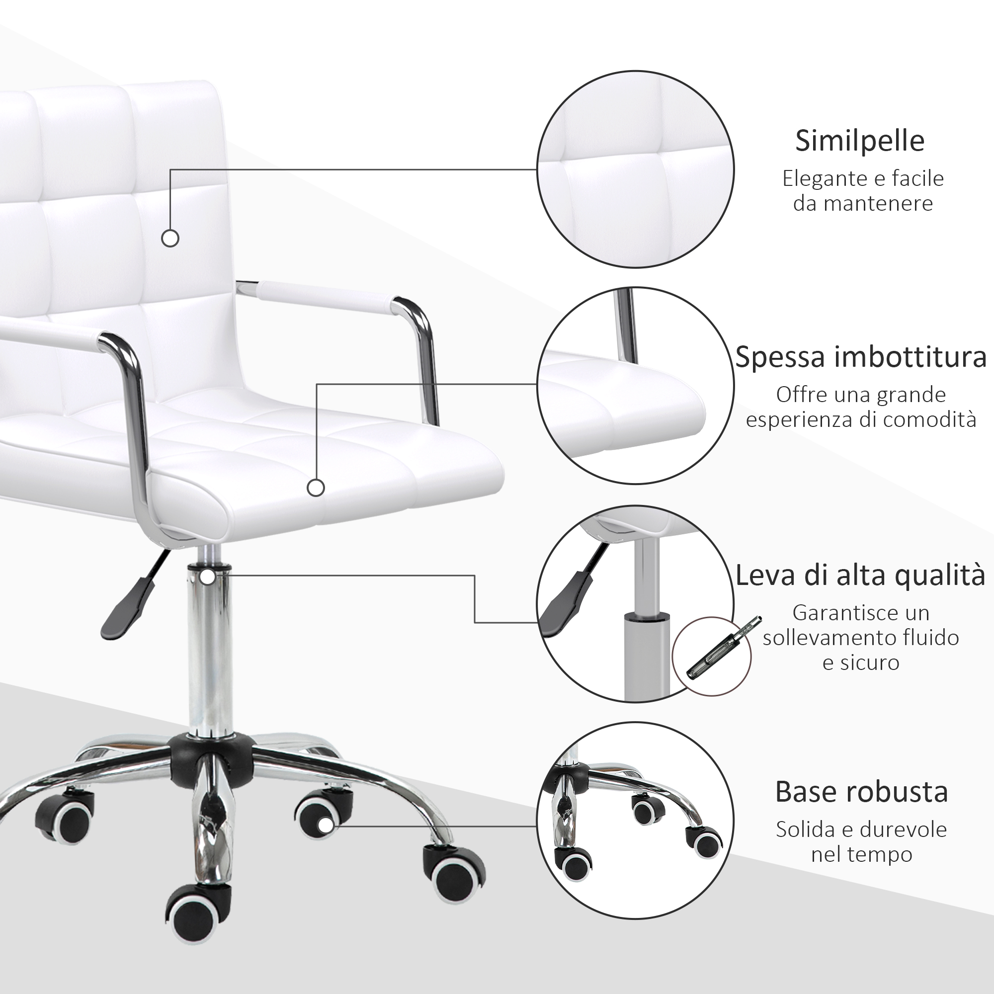 Sedia Scrivania Bianca Scrivania Con Rotelle Amazon Scrivania